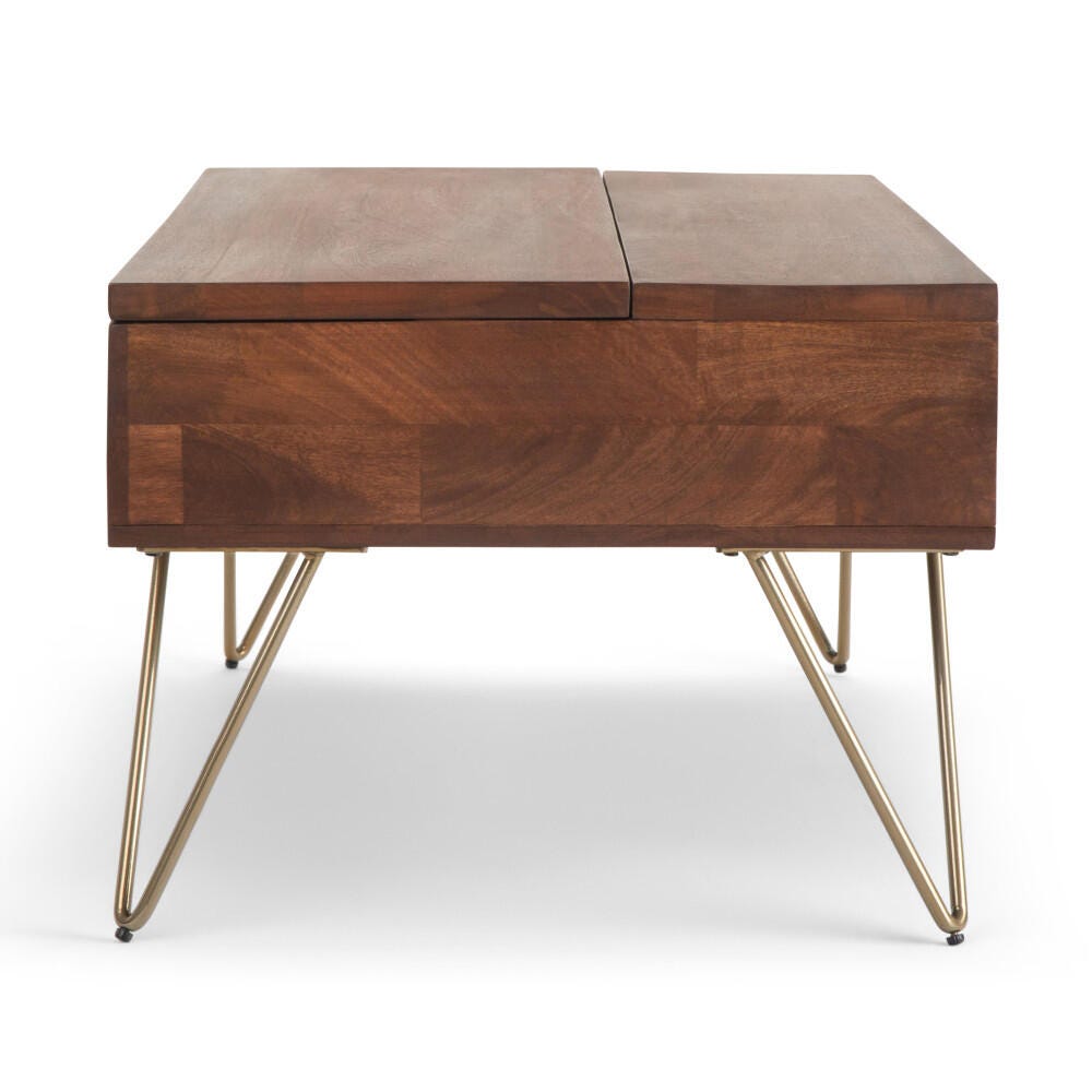 Simpli Home Contemporary Lift Top Coffee Table, Umber Brown, large