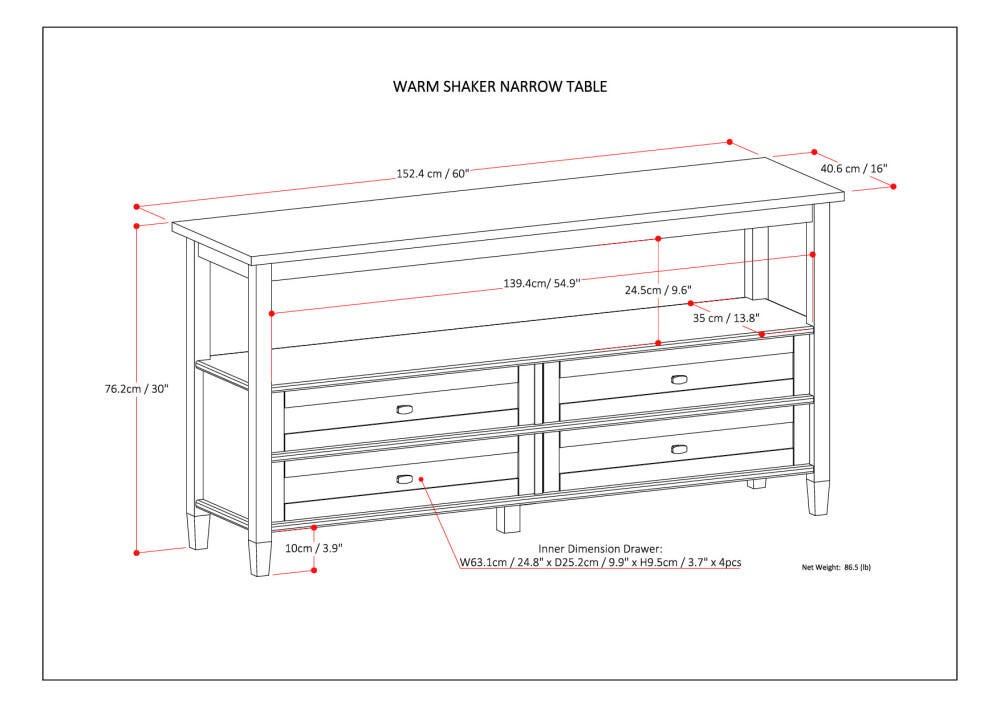 Simpli Home Rustic Wide Console Sofa Table, , large