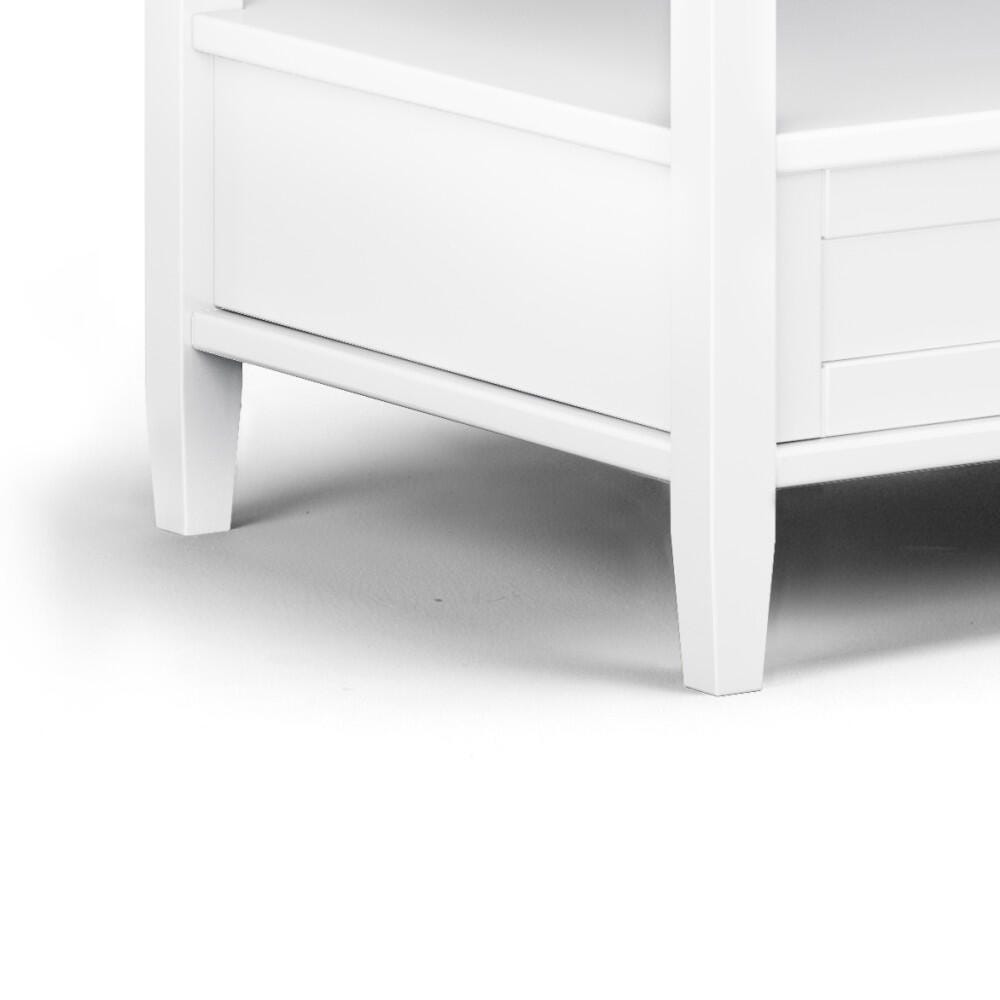 Warm Shaker Solid Wood 48" Rustic Coffee Table, White, large