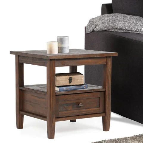 tobacco brown end table Warm Shaker 14 inch Narrow (Set of 2) With a compact yet practical design Warm Shaker 14 inch Narrow