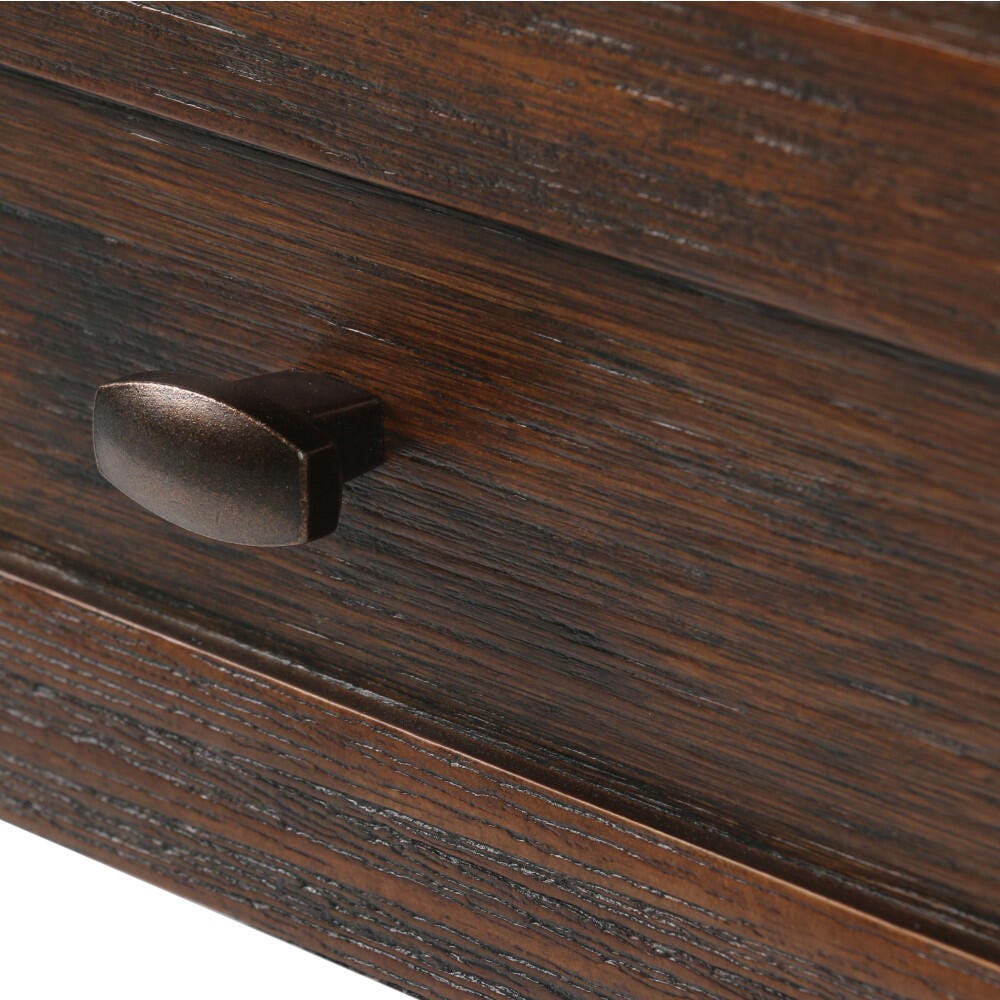 Warm Shaker Solid Wood 20" Rustic End Table, Charcoal Brown, large