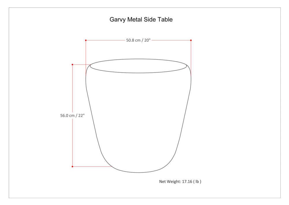 Garvy Metal Accent Side Table, Antique Silver, large