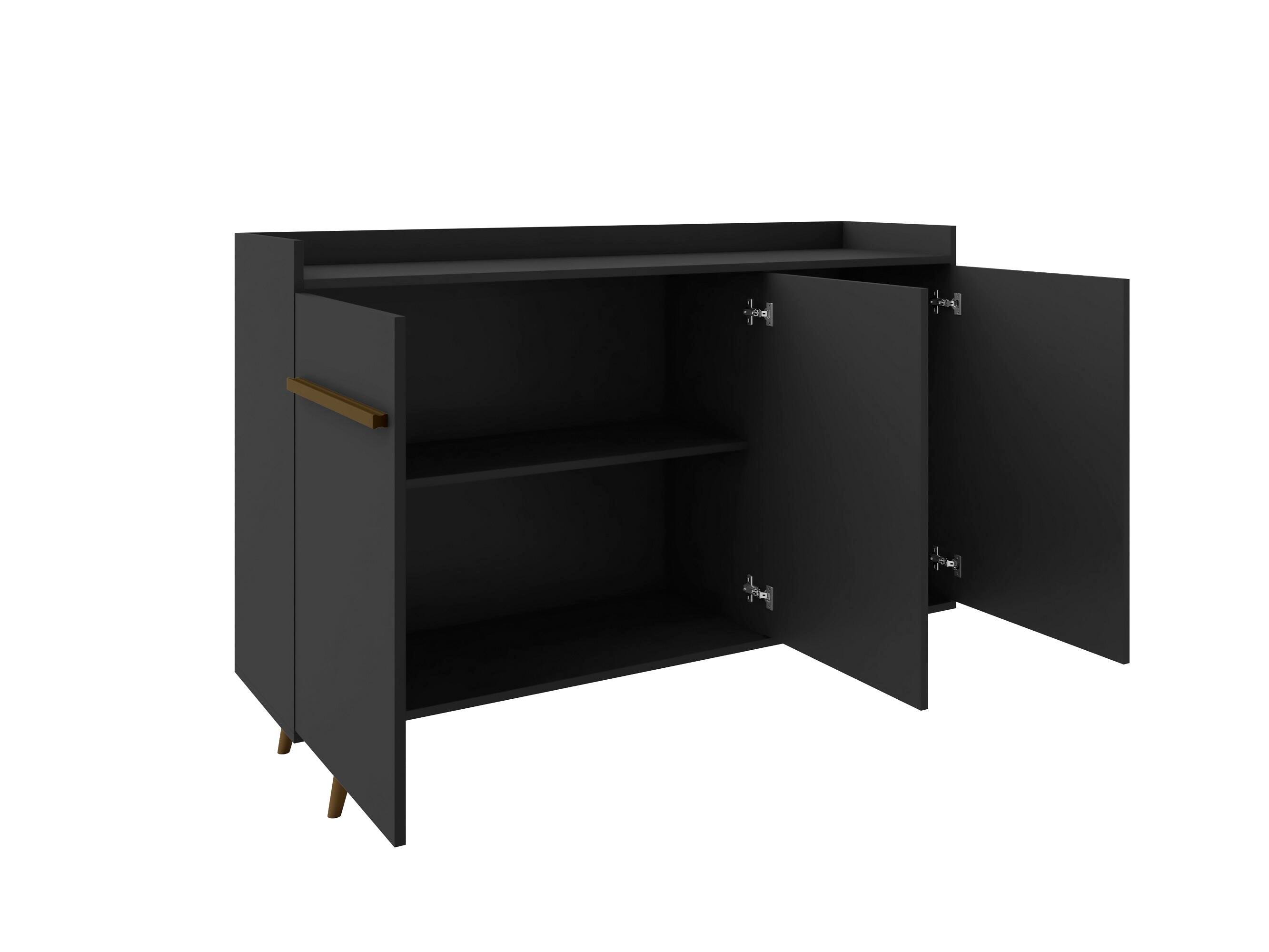 Manhattan Comfort Bradley Buffet Stand Black, Black, large