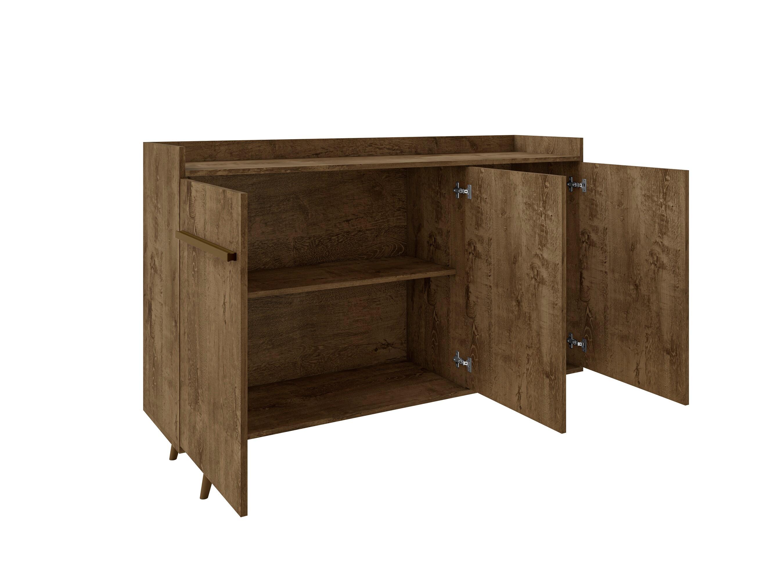 Manhattan Comfort Bradley Buffet Stand Rustic Brown, Rustic Brown, large