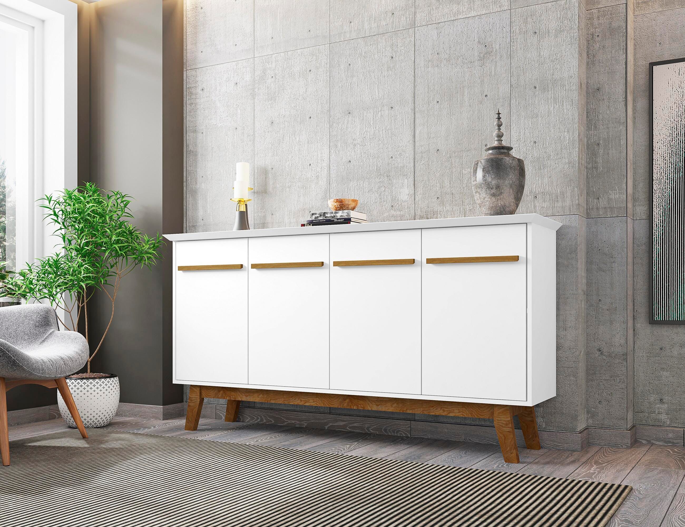 Manhattan Comfort Yonkers Sideboard in White, White, rollover