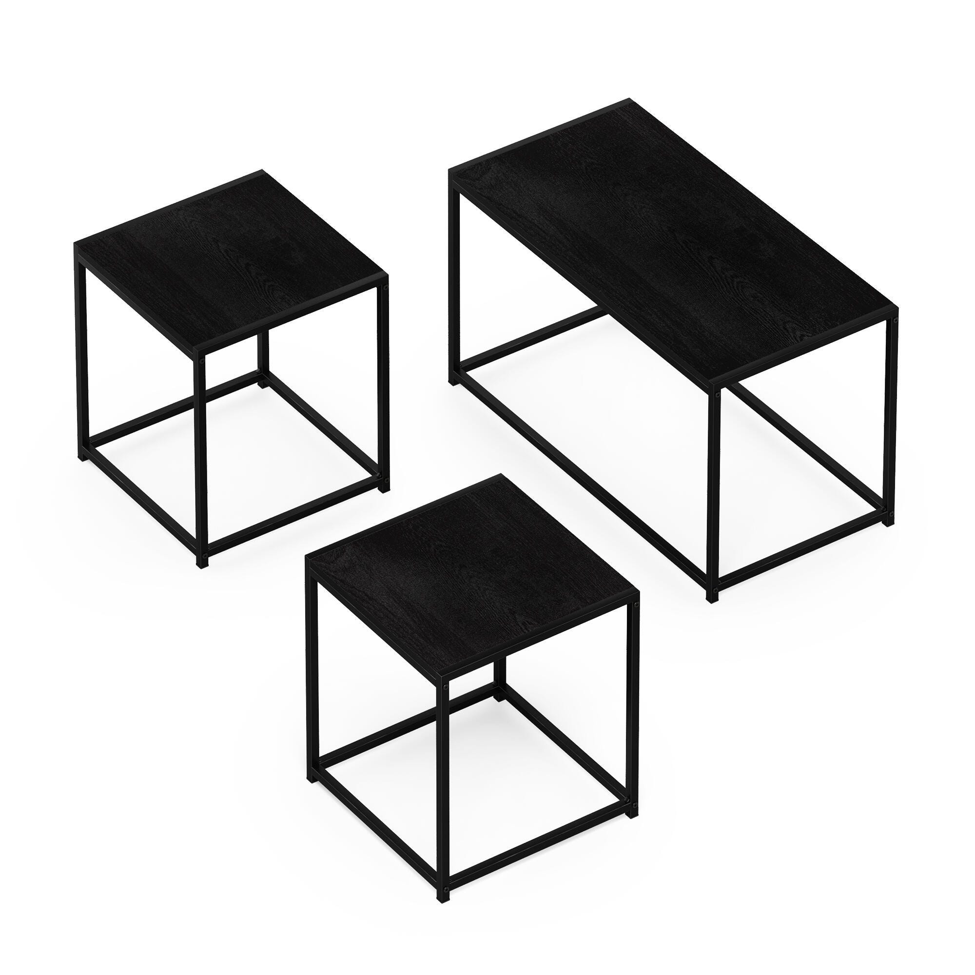 Camnus Modern Living Room Table Set with One Coffee Table and Two End Tables, Americano, large