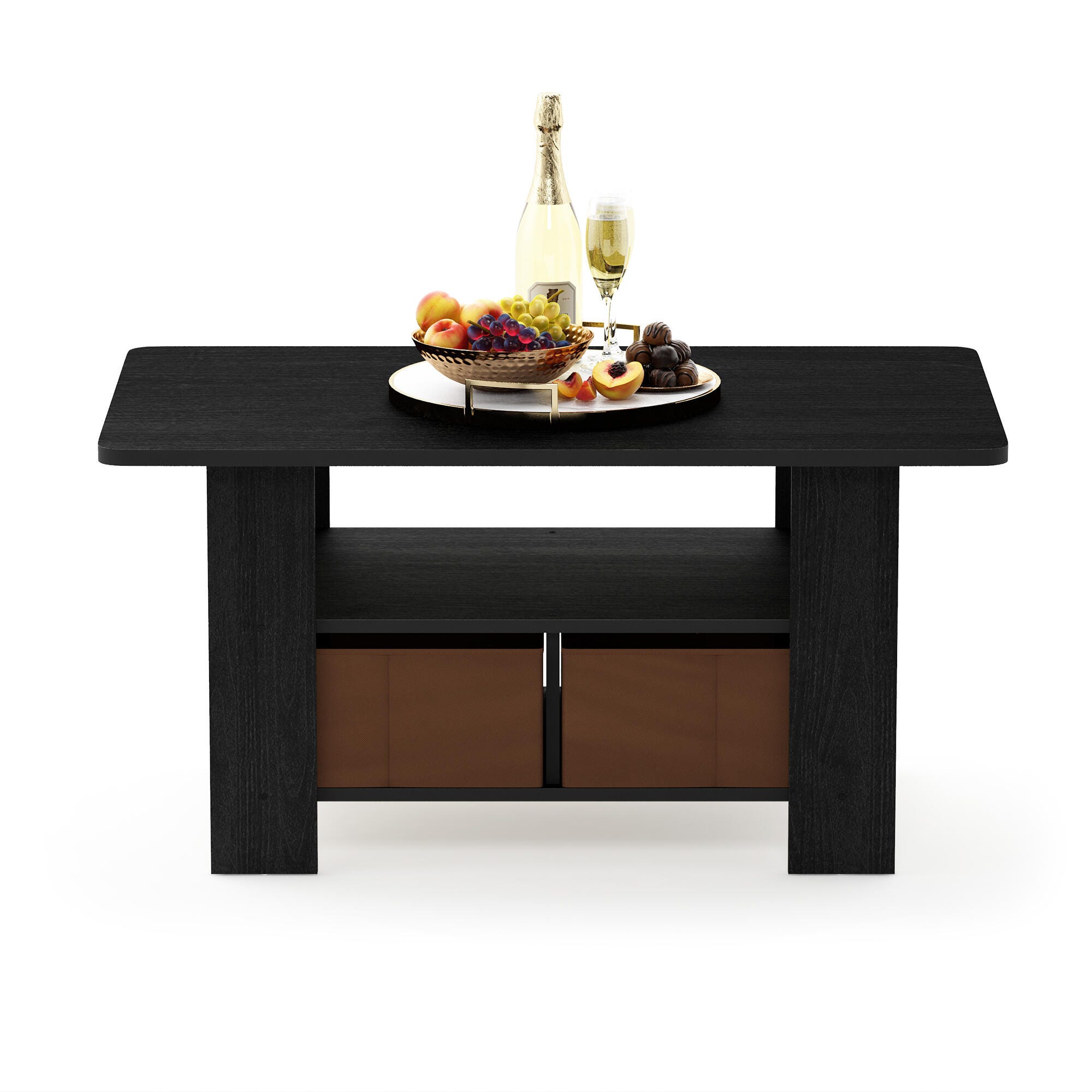 Andrey Coffee Table with Bin Drawer, Americano/Medium Brown, large
