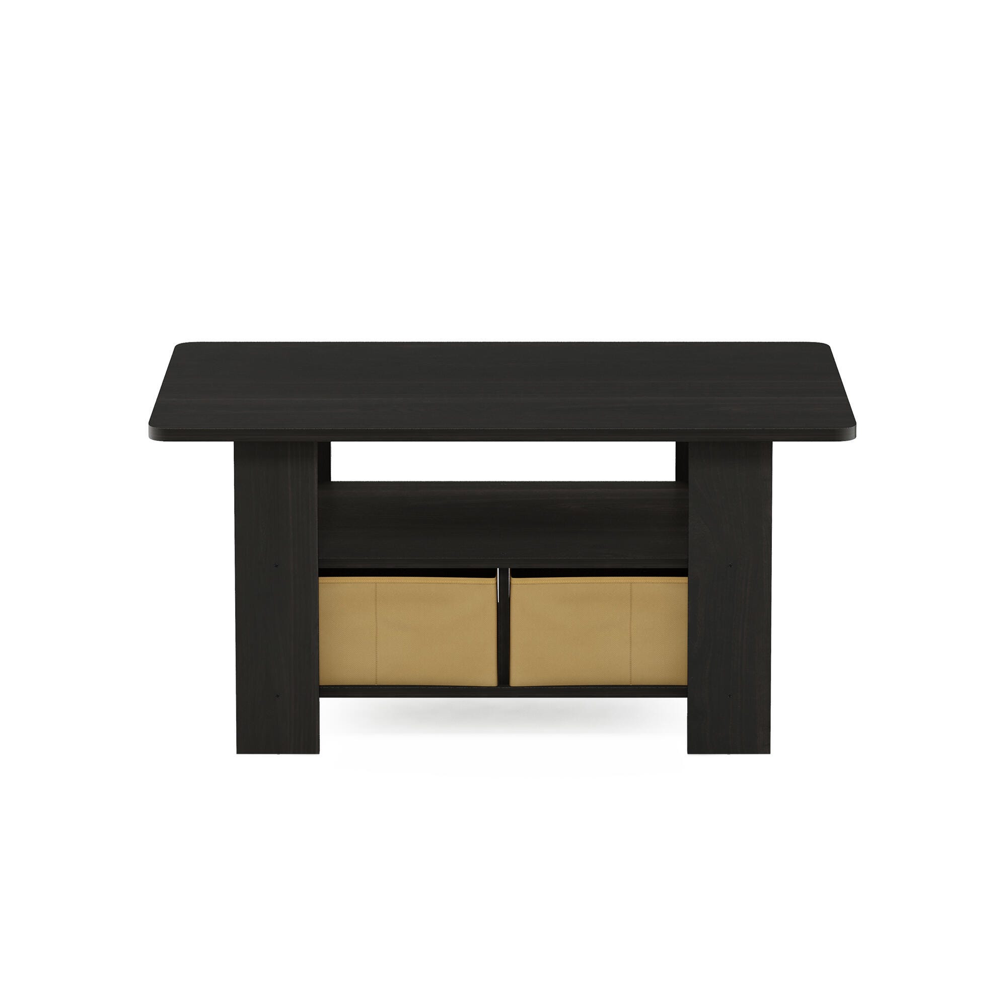 Andrey Coffee Table with Bin Drawer, Espresso/Brown, large