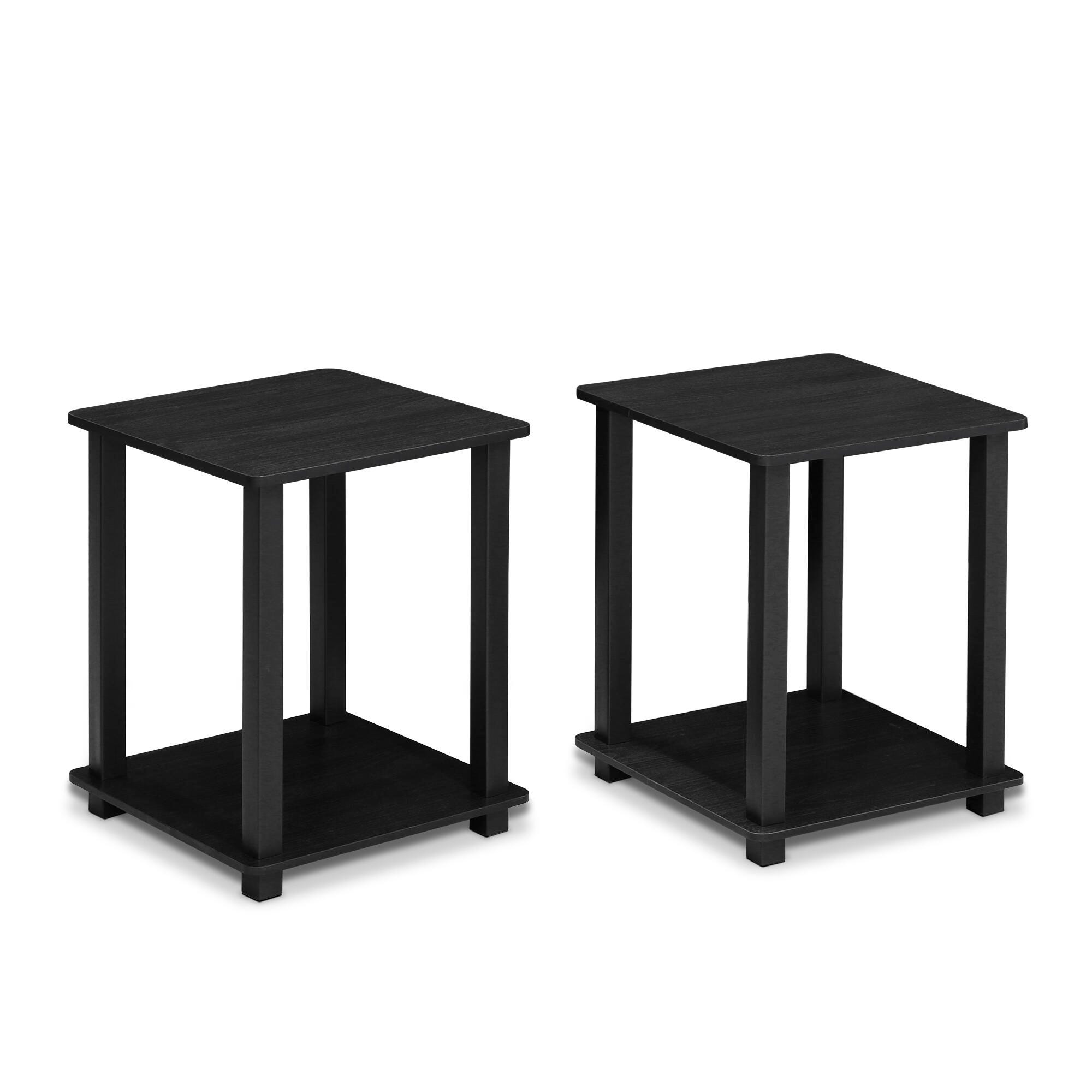 Furinno Simplistic End Table (Set of Two), Americano/Black, large