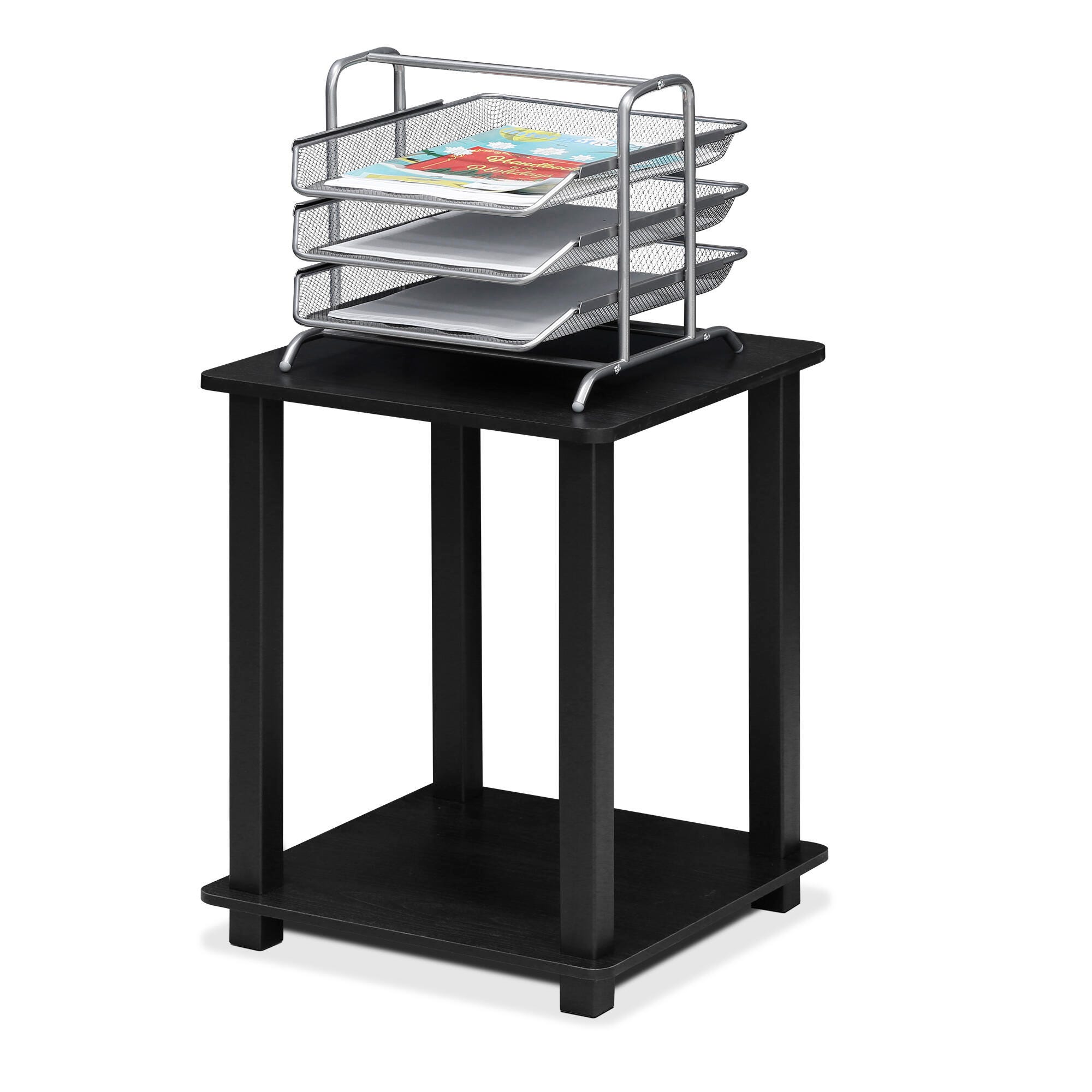Furinno Simplistic End Table (Set of Two), Americano/Black, large