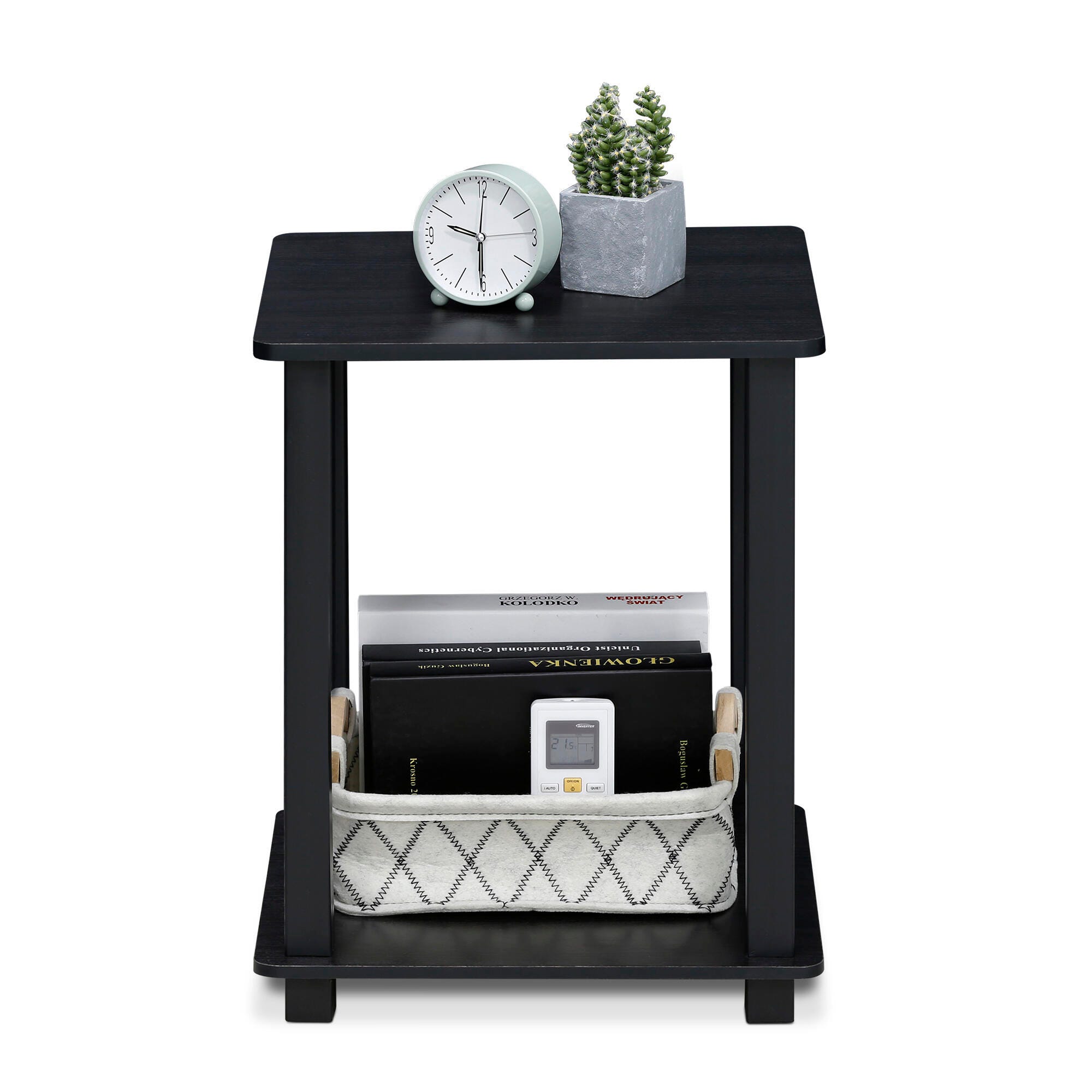 Furinno Simplistic End Table (Set of Two), Americano/Black, large
