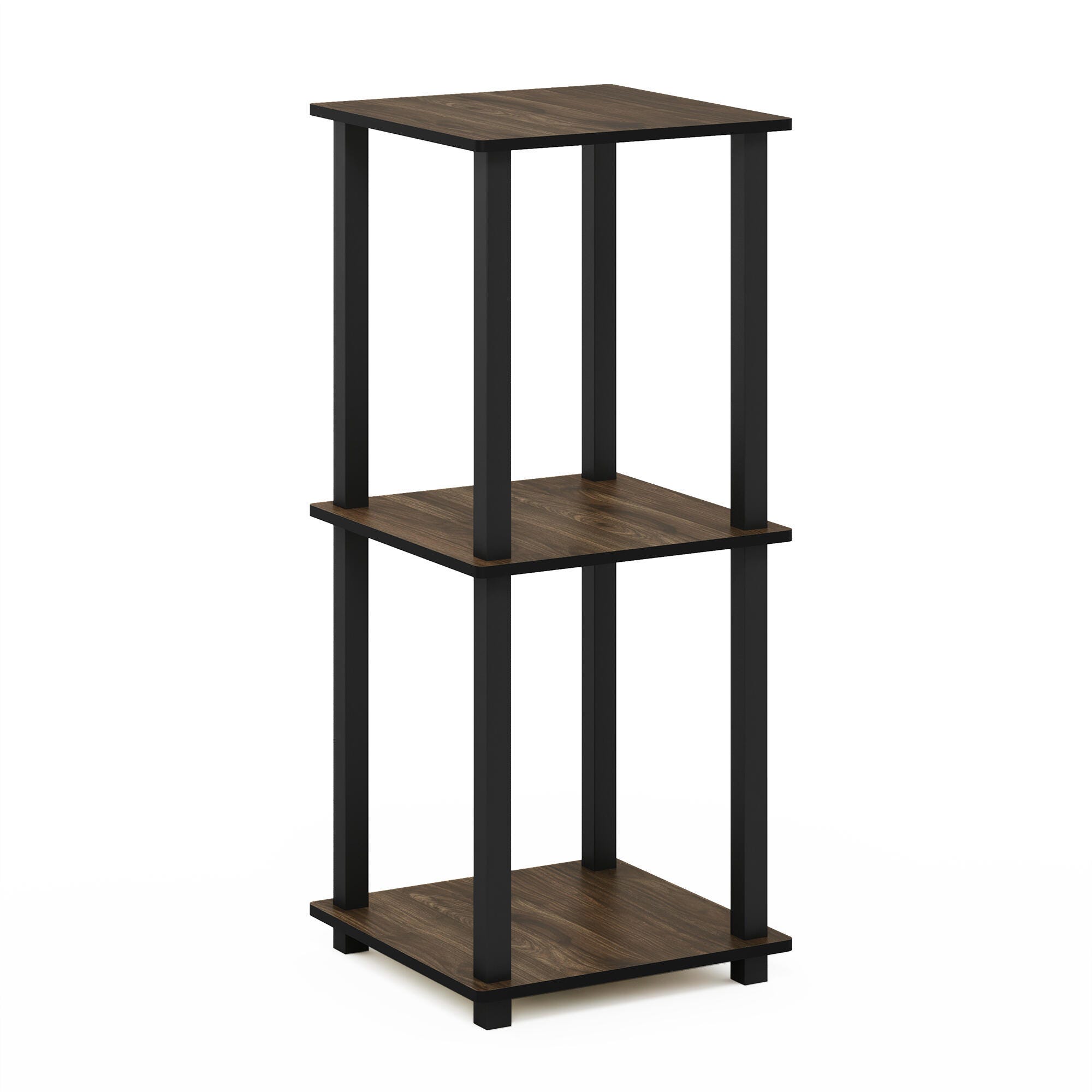 Furinno Simplistic End Table (Set of Two), Columbia Walnut/Black, large