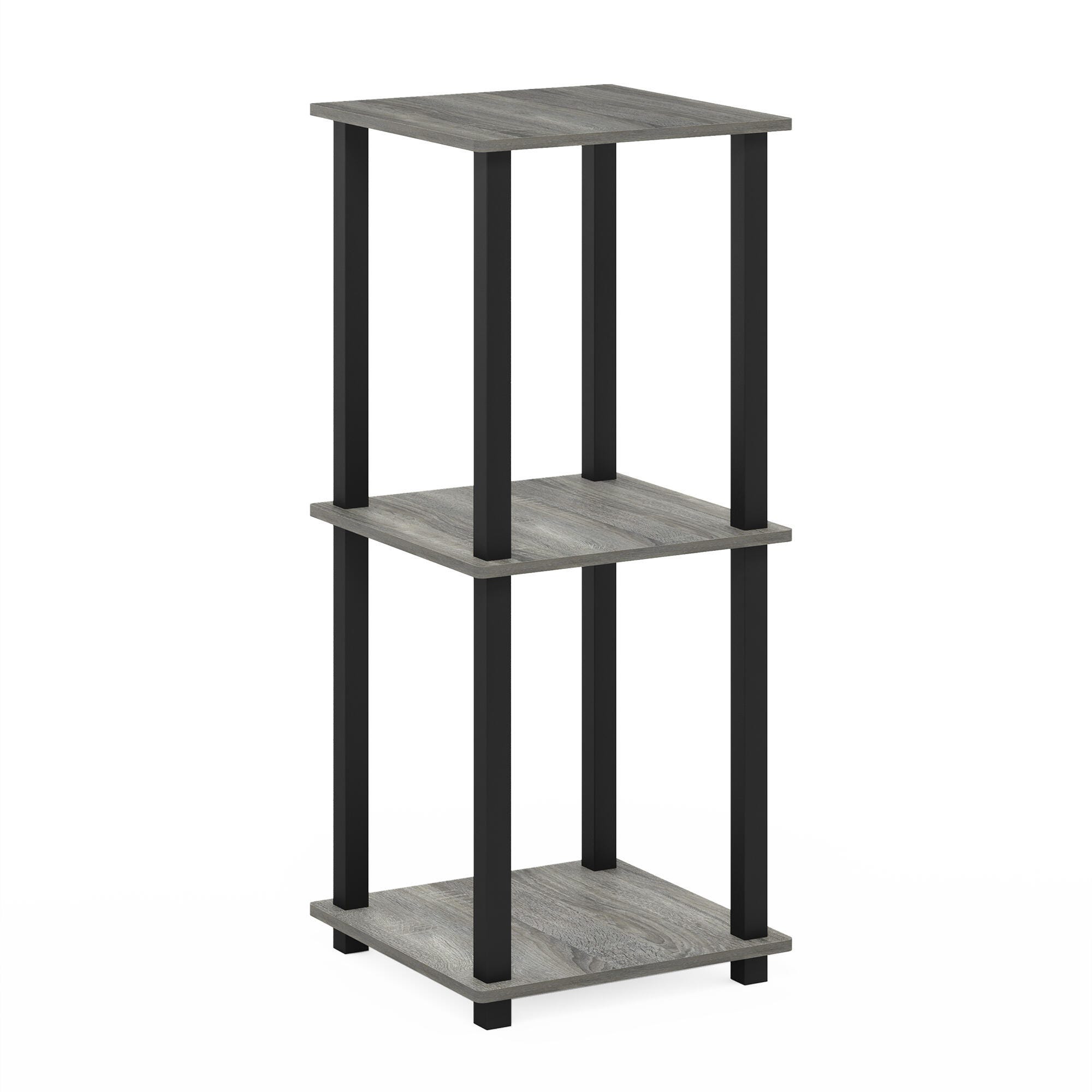 Furinno Simplistic End Table (Set of Two), French Oak Gray/Black, large