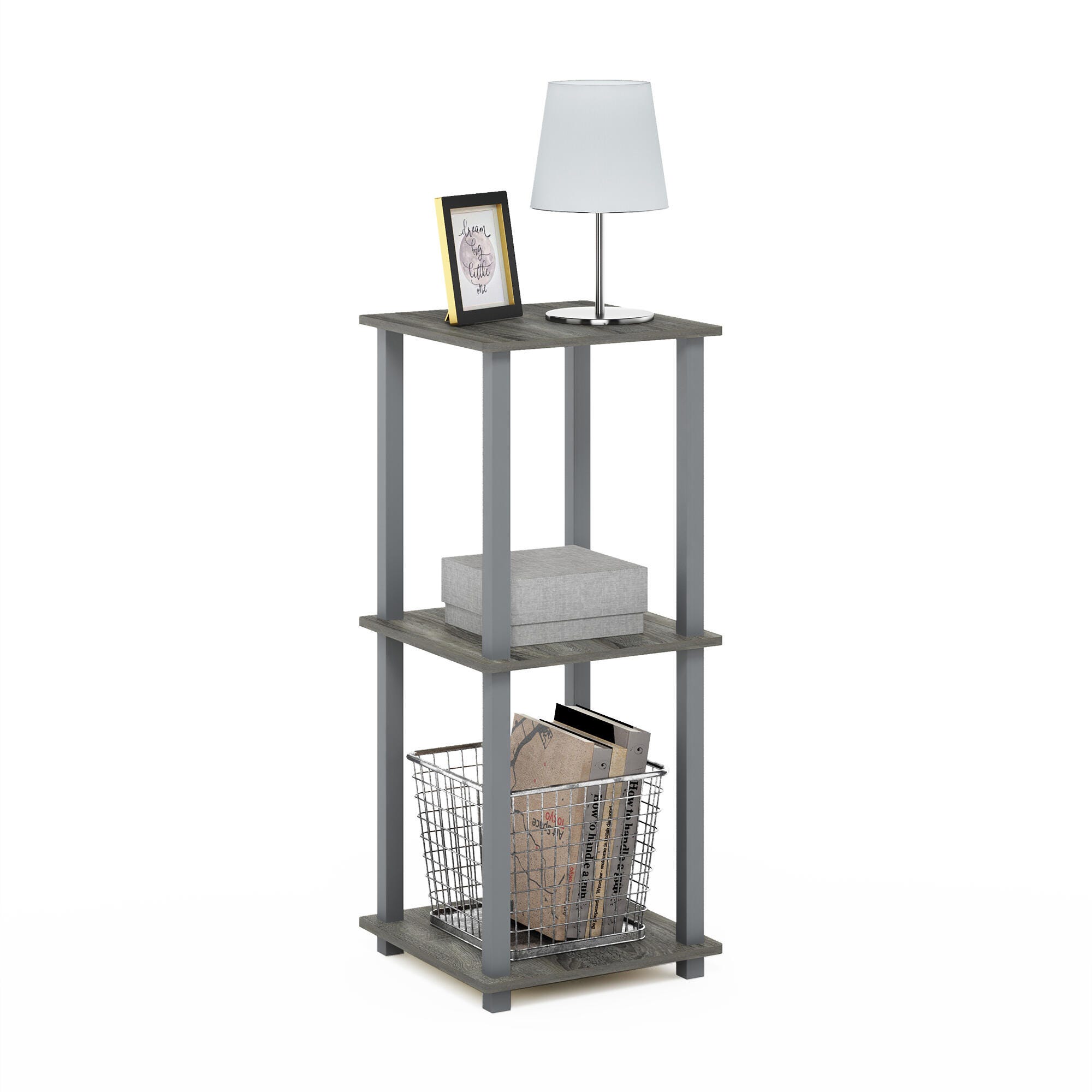 Simplistic Simplistic End Table (Set of Two), French Oak Gray/Gray, large
