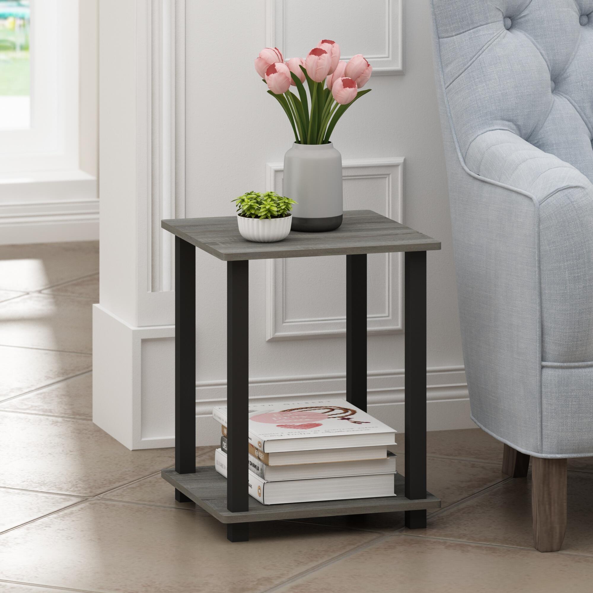 Simplistic Simplistic End Table (Set of Two), French Oak Gray/Gray, large