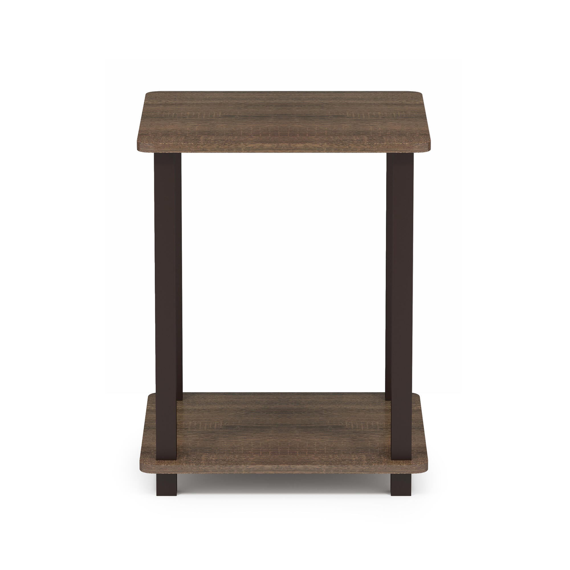 Furinno Simplistic End Table (Set of Two), Walnut/Brown, large