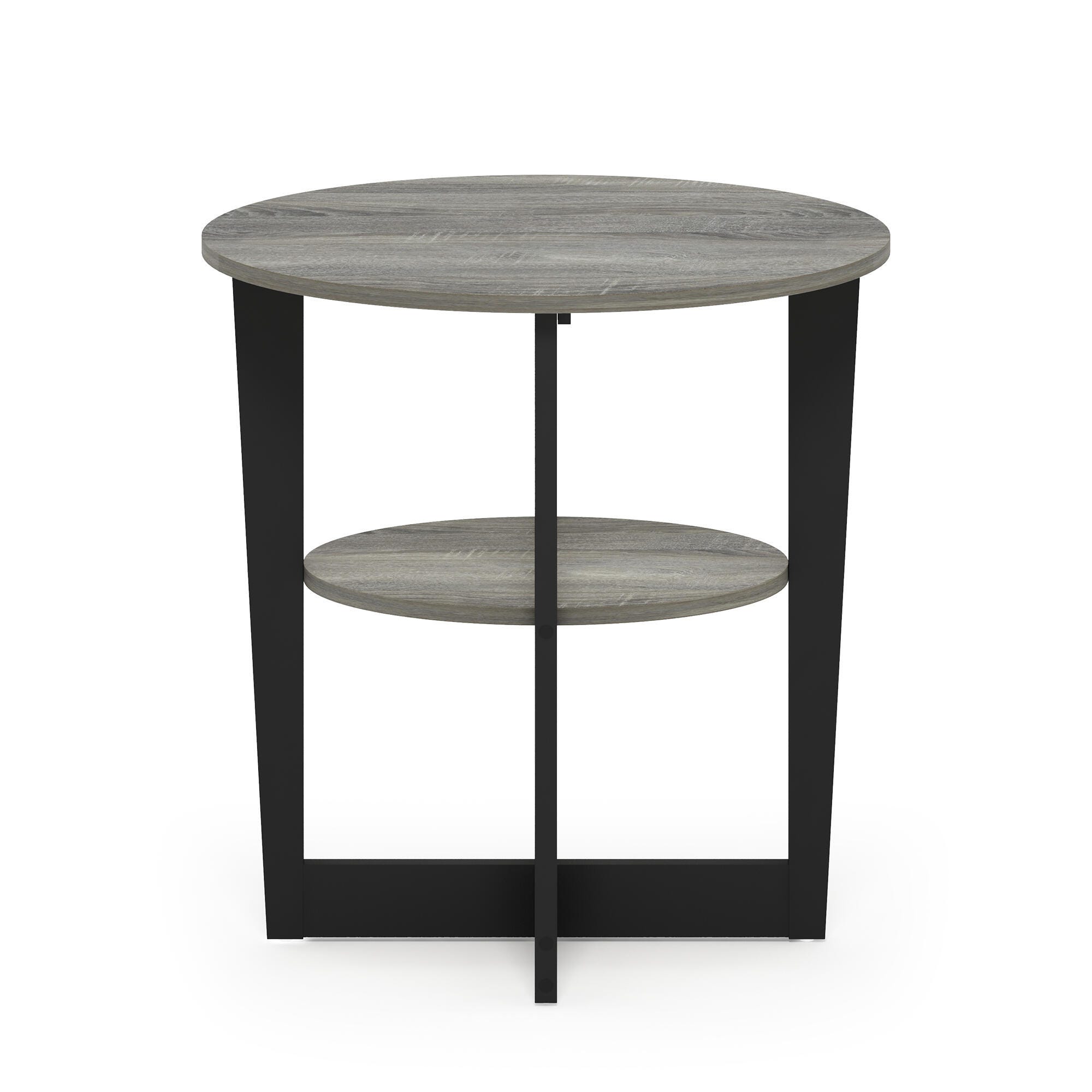 JAYA Oval End Table, French Oak Gray/Black, large