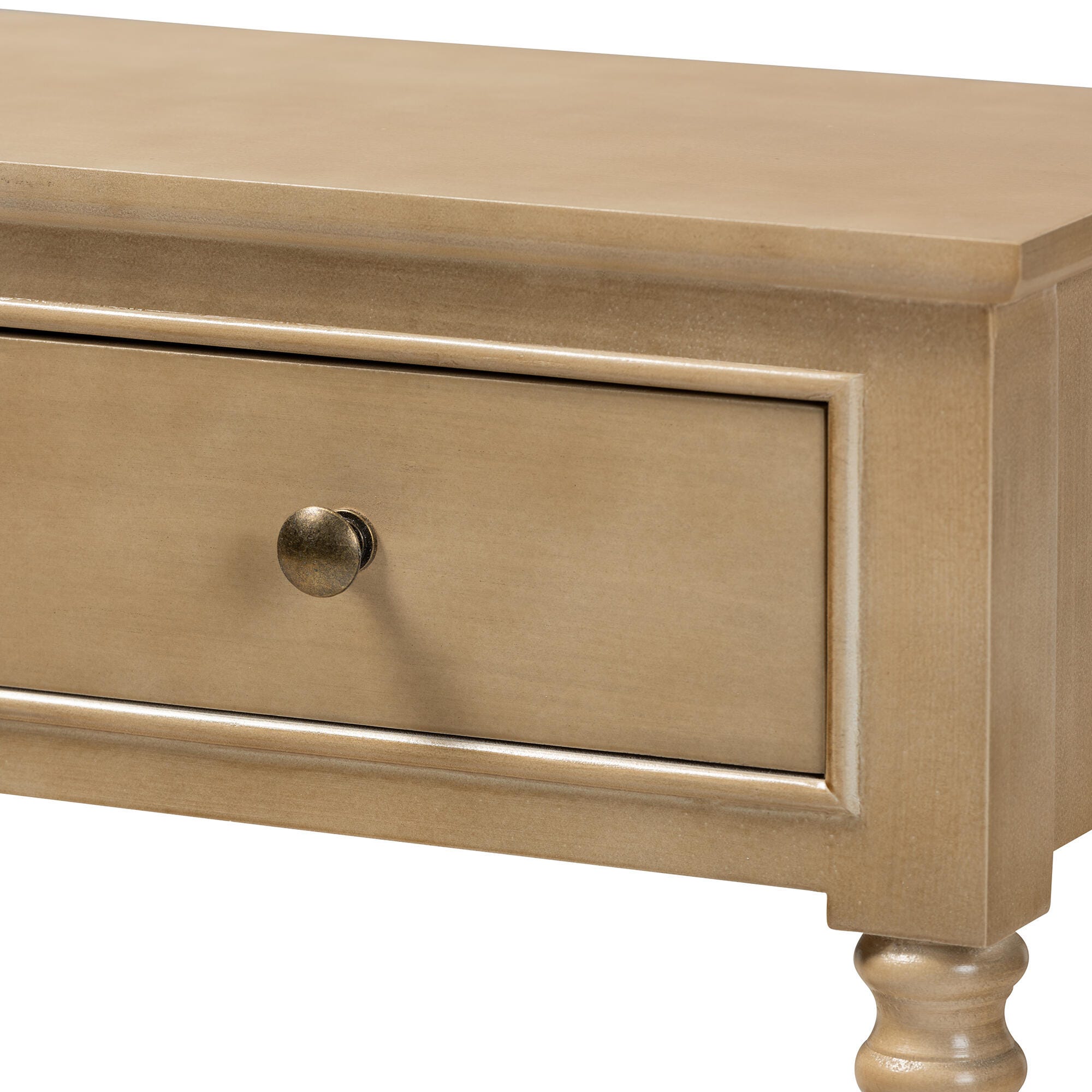 Baxton Studio Calvin French Farmhouse Oak Brown Finished Wood 3-Drawer Entryway Console Table, Brown, large