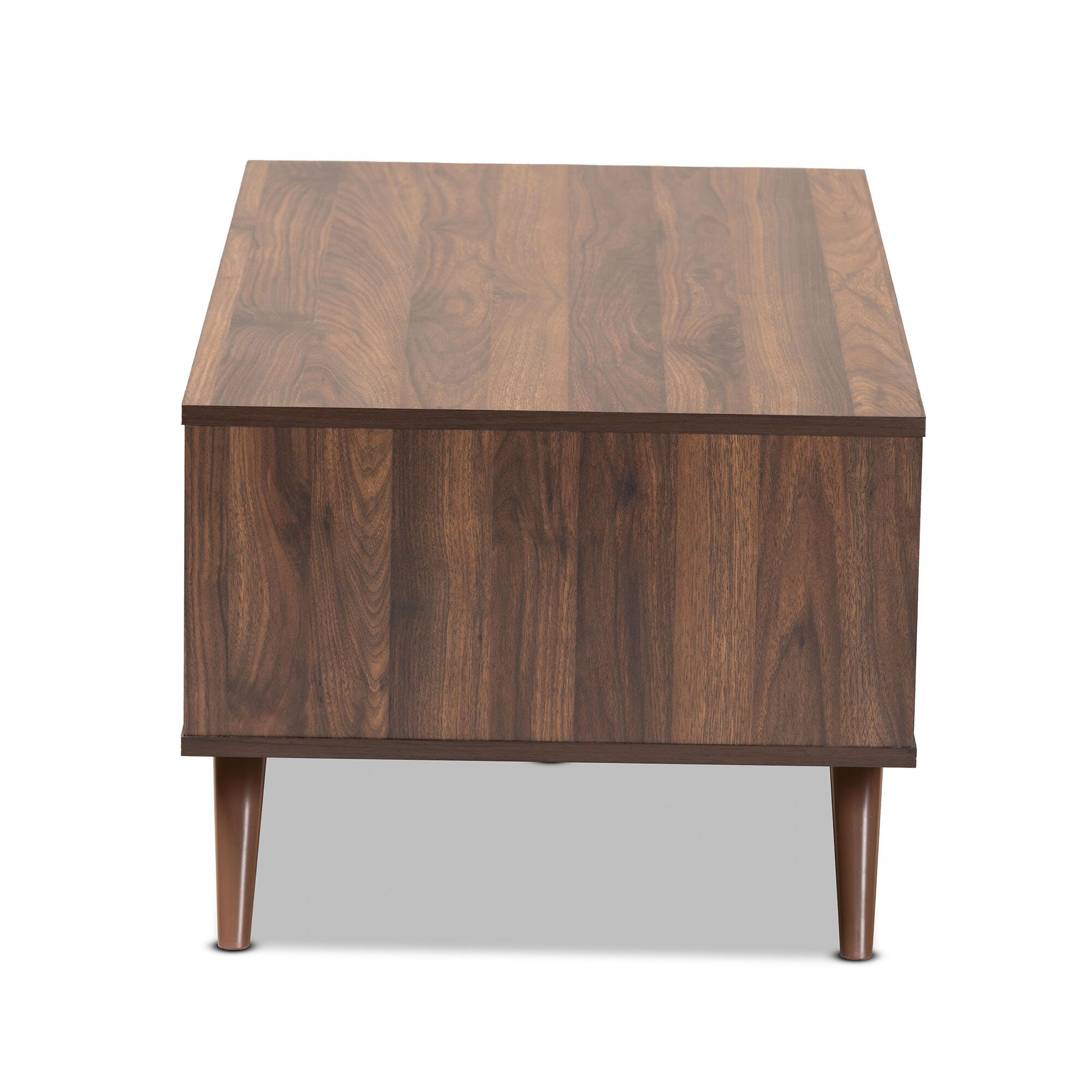 Naoki Two-Tone Gray and Walnut Finished Wood 1-Drawer Coffee Table, , large