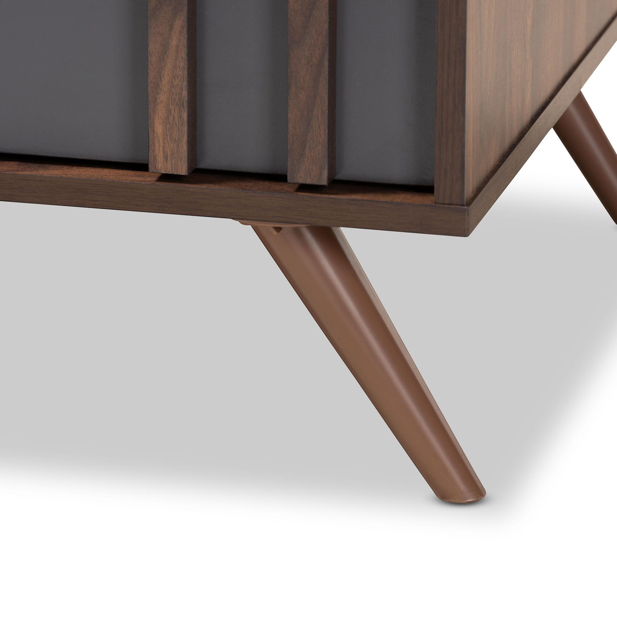 Naoki Two-Tone Gray and Walnut Finished Wood 1-Drawer Coffee Table, , large