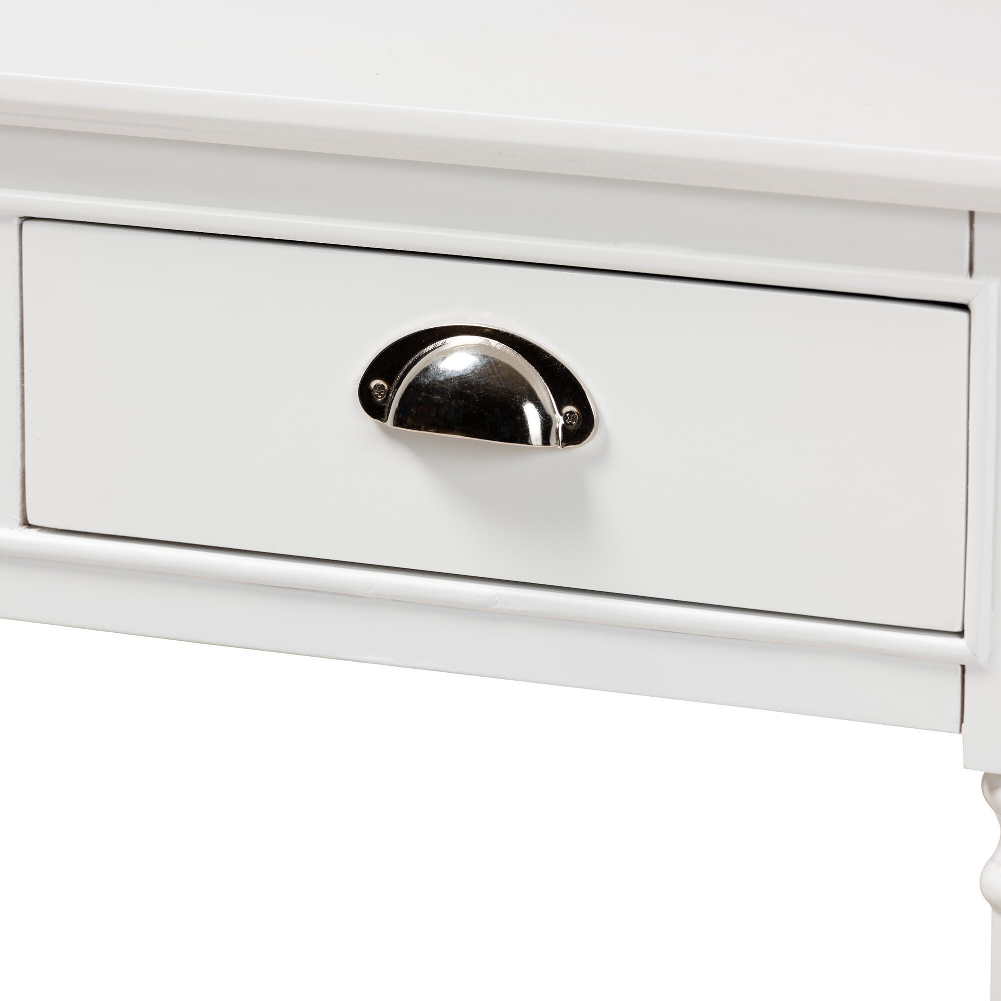Garvey French Provincial White Finished Wood 3-Drawer Entryway Console Table, White, large