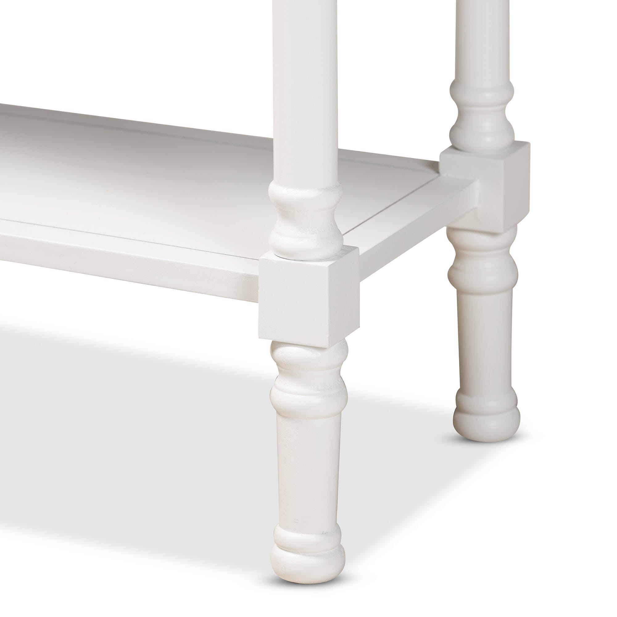 Garvey French Provincial White Finished Wood 3-Drawer Entryway Console Table, White, large