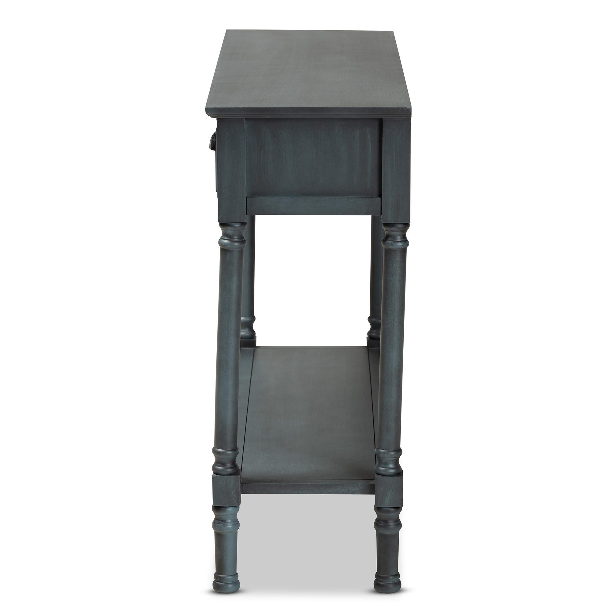 Garvey French Provincial Gray Finished Wood 3-Drawer Entryway Console Table, Gray, large