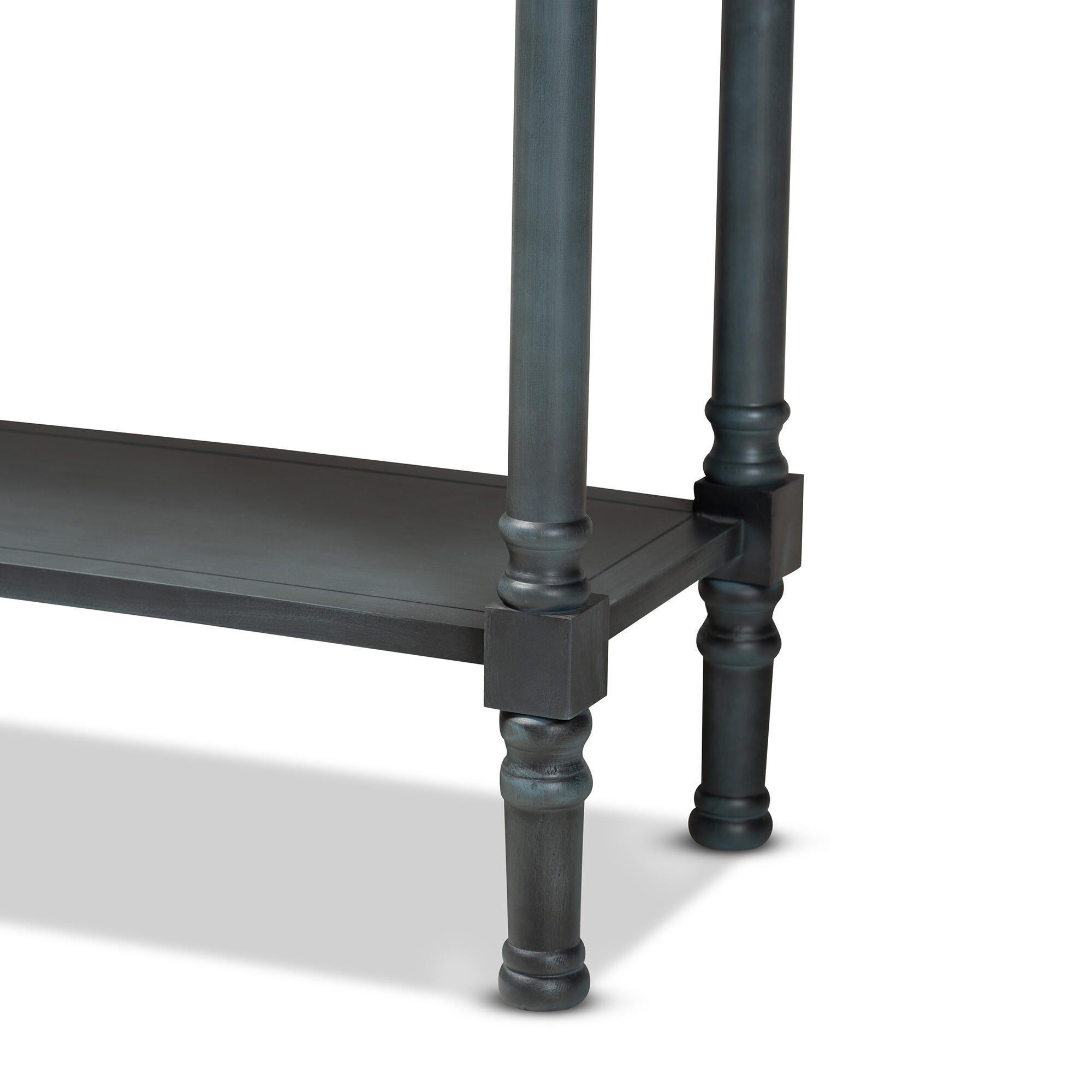 Garvey French Provincial Gray Finished Wood 3-Drawer Entryway Console Table, Gray, large