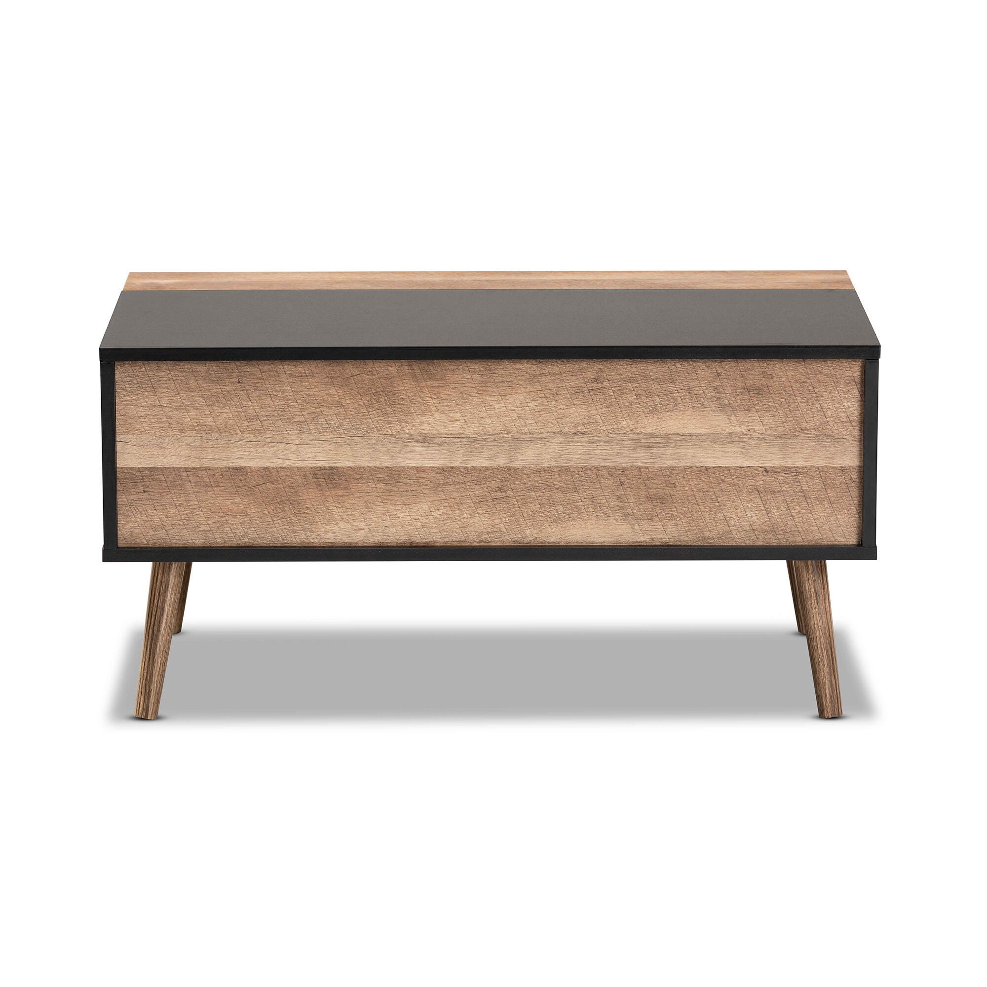 Jensen Two-Tone Black and Rustic Brown Finished Wood Lift Top Coffee Table, , large