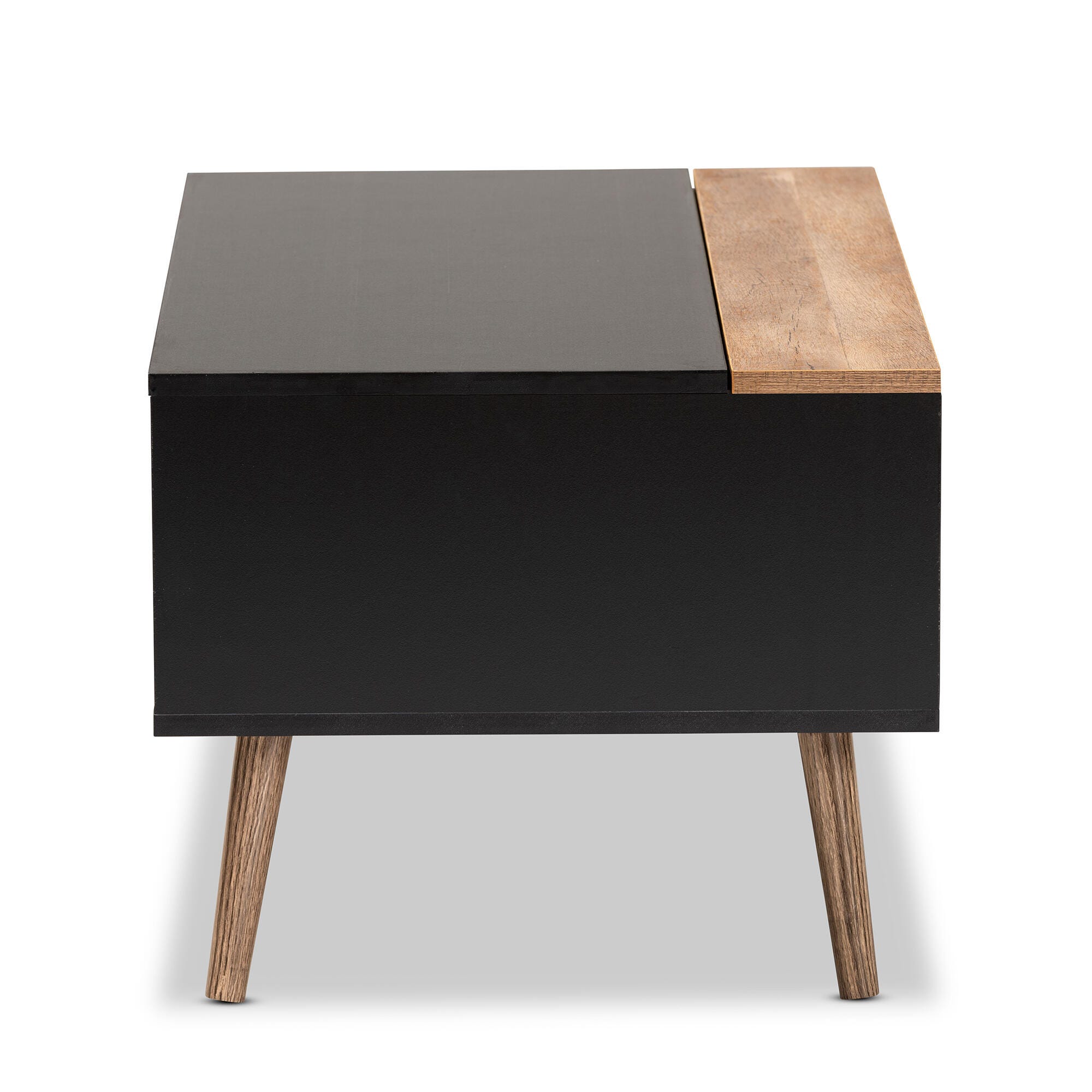 Jensen Two-Tone Black and Rustic Brown Finished Wood Lift Top Coffee Table, , large