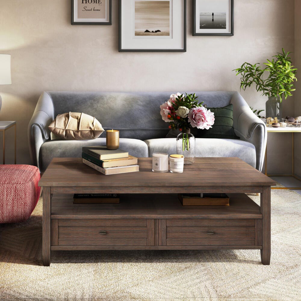 Warm Shaker Rectangle Rustic Coffee Table | Ashley
