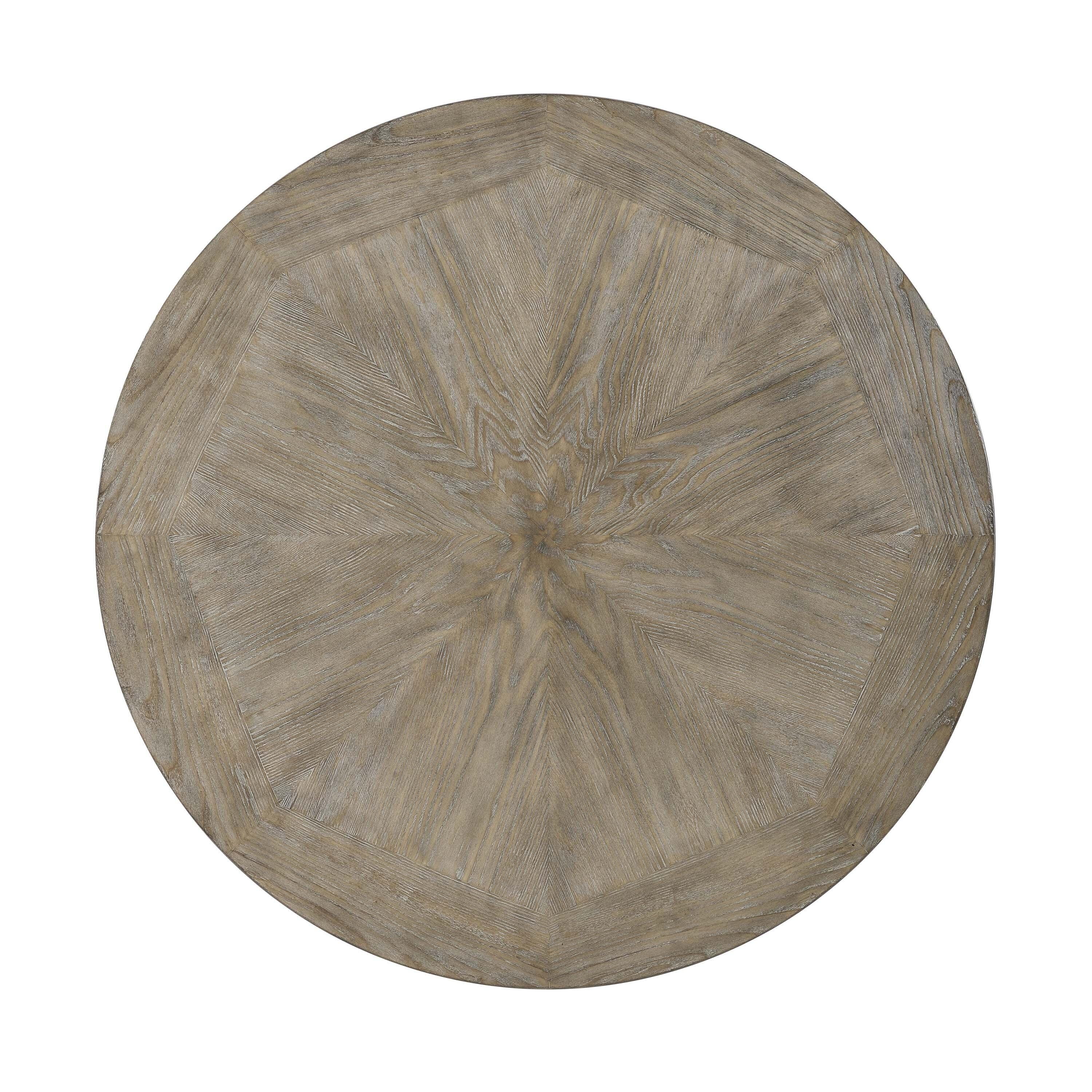 Linon Owens Round Coffee Table, Pewter Gray, large