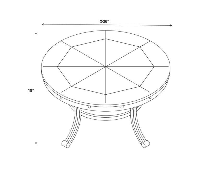 Linon Owens Round Coffee Table, Pewter Gray, large