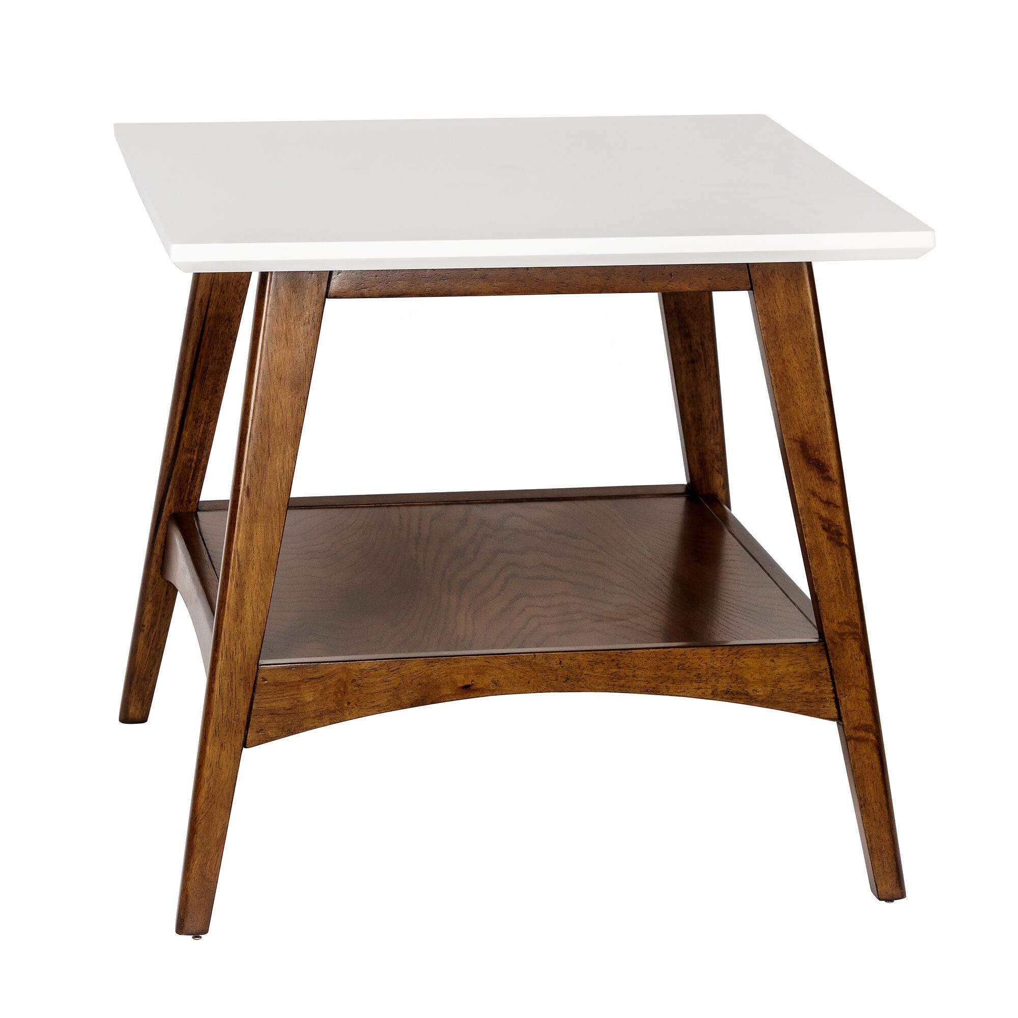 Madison Park Parker End Table, Off White/Pecan, large