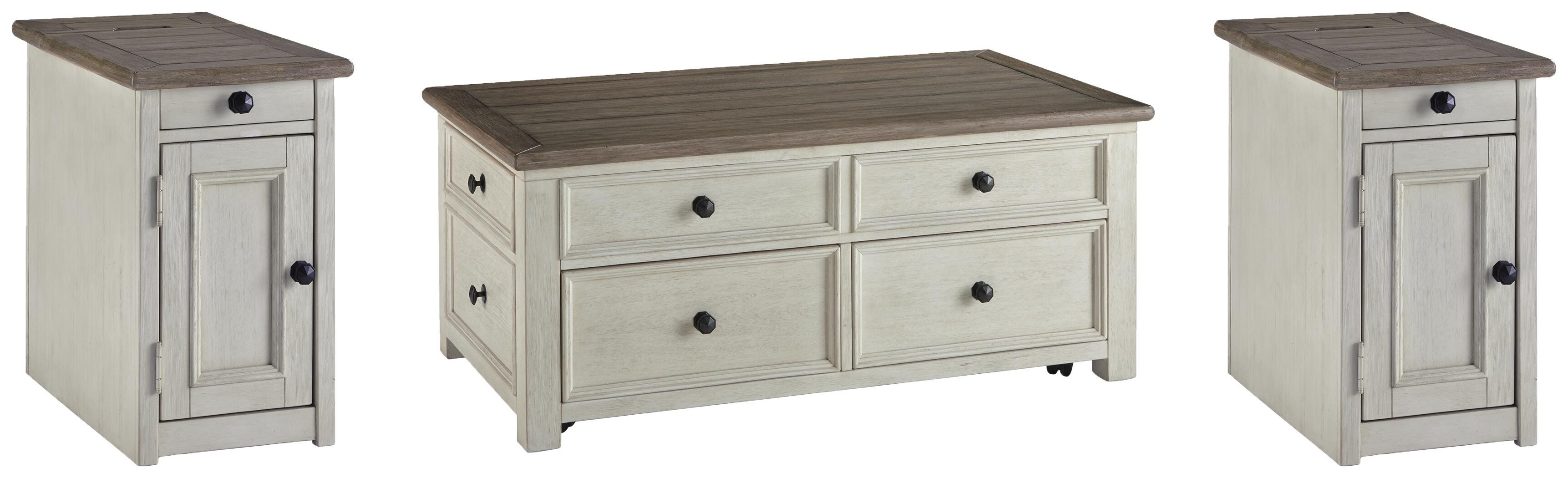 Bolanburg Coffee Table and 2 Chairside End Tables - image 1