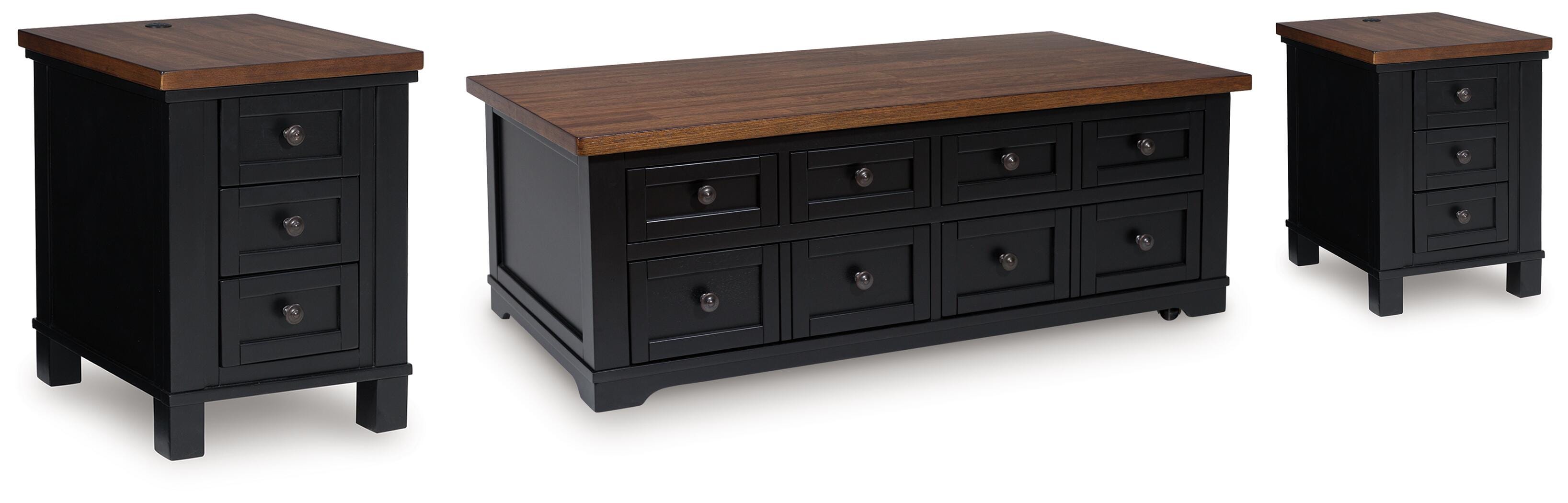 Mesa de centro con tablero elevable y 2 mesas auxiliares Wildenauer - image 1