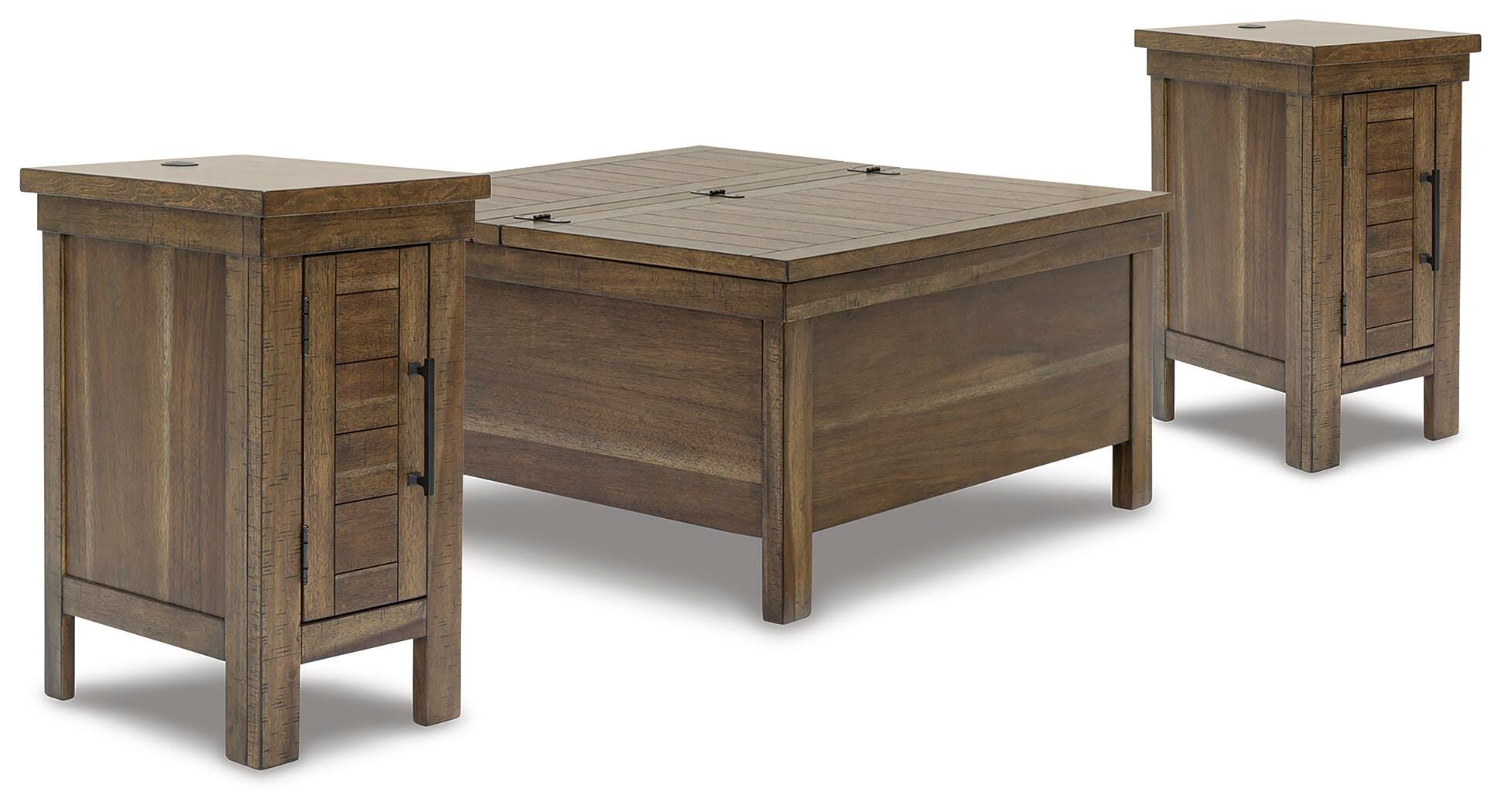 Moriville Lift-top Coffee Table and 2 Chairside End Tables - image 1