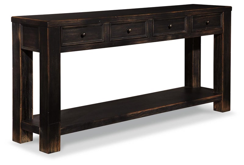 Gavelston 4 Drawers Sofa/Console Table, Black