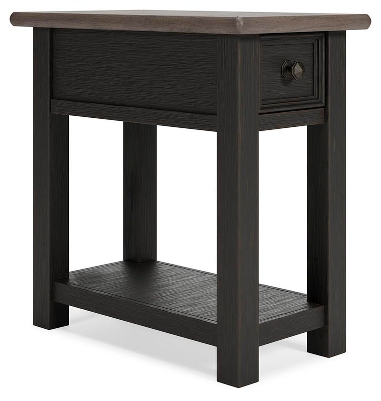 Tyler Creek Chairside End Table, Grayish Brown/Black