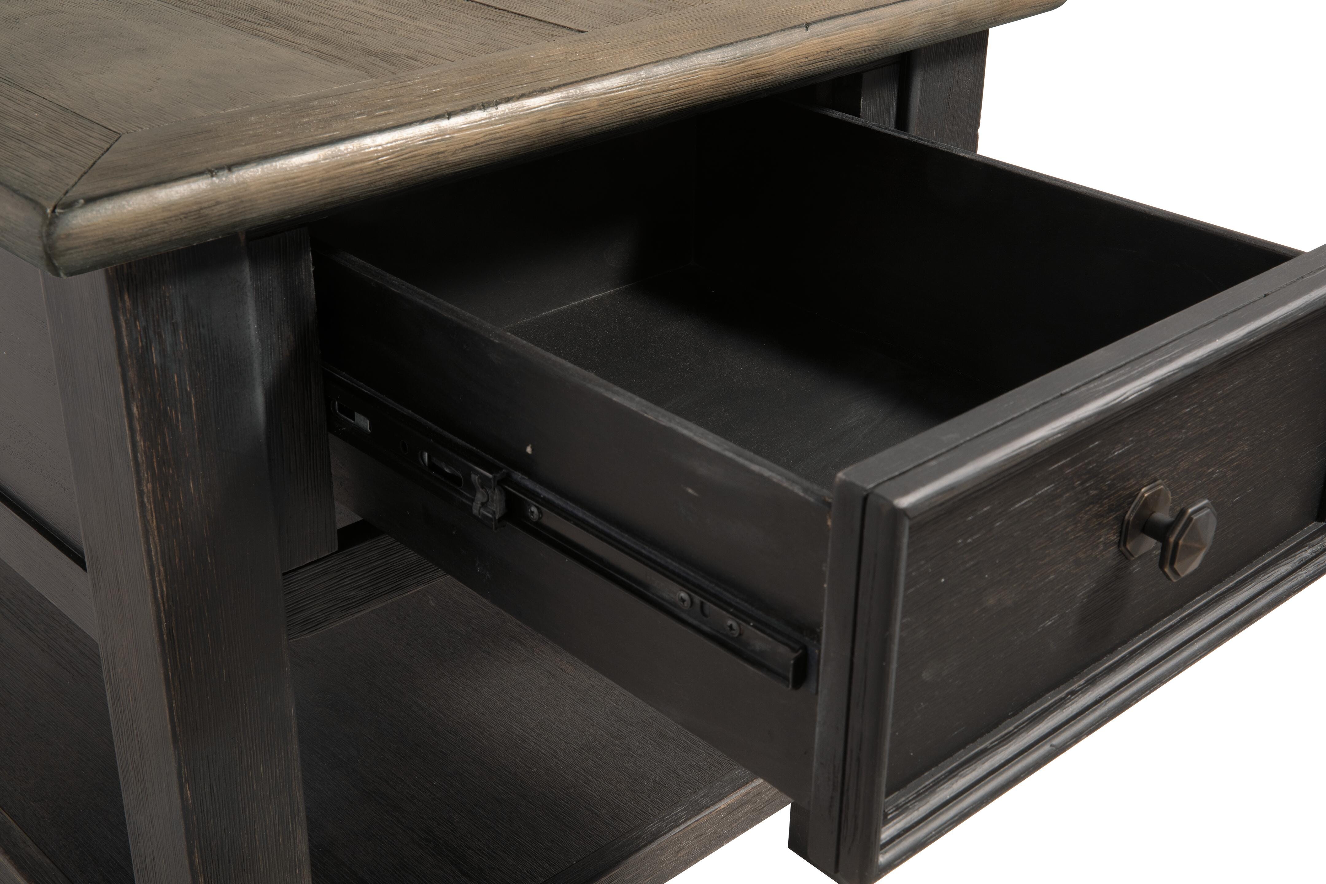 Tyler Creek End Table, Grayish Brown/Black, large