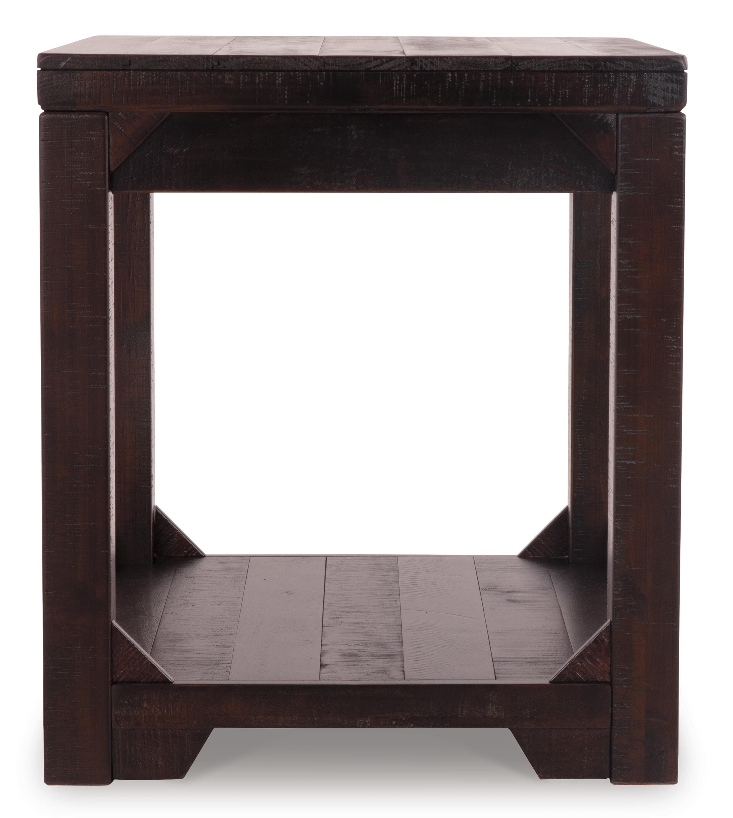 Rogness End Table, Rustic Brown, large