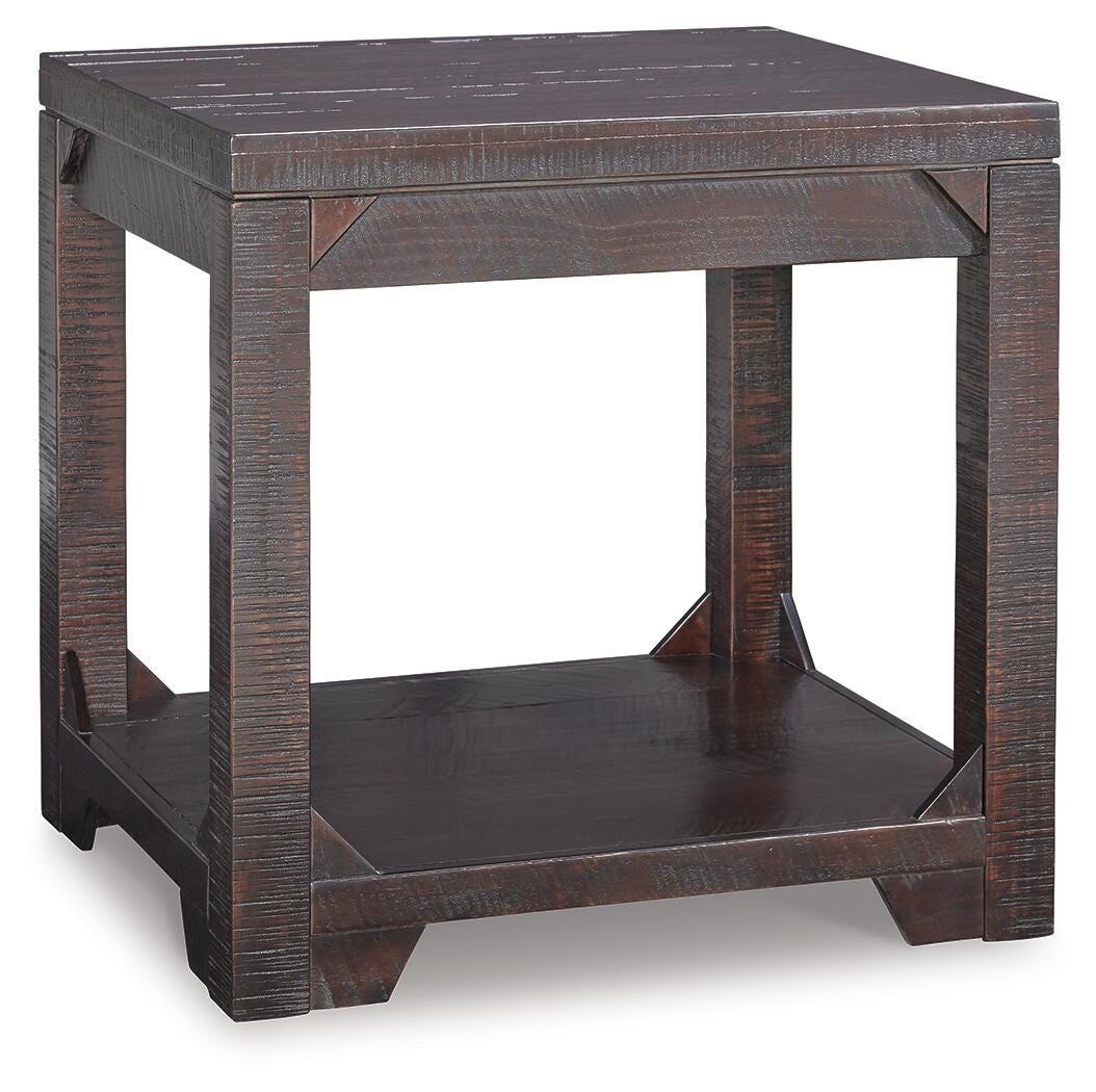 Rogness End Table, Rustic Brown, large