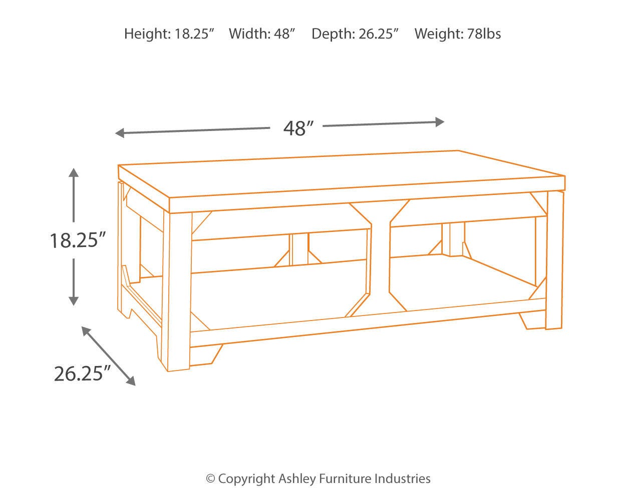 Rogness Coffee Table with Lift Top, , large