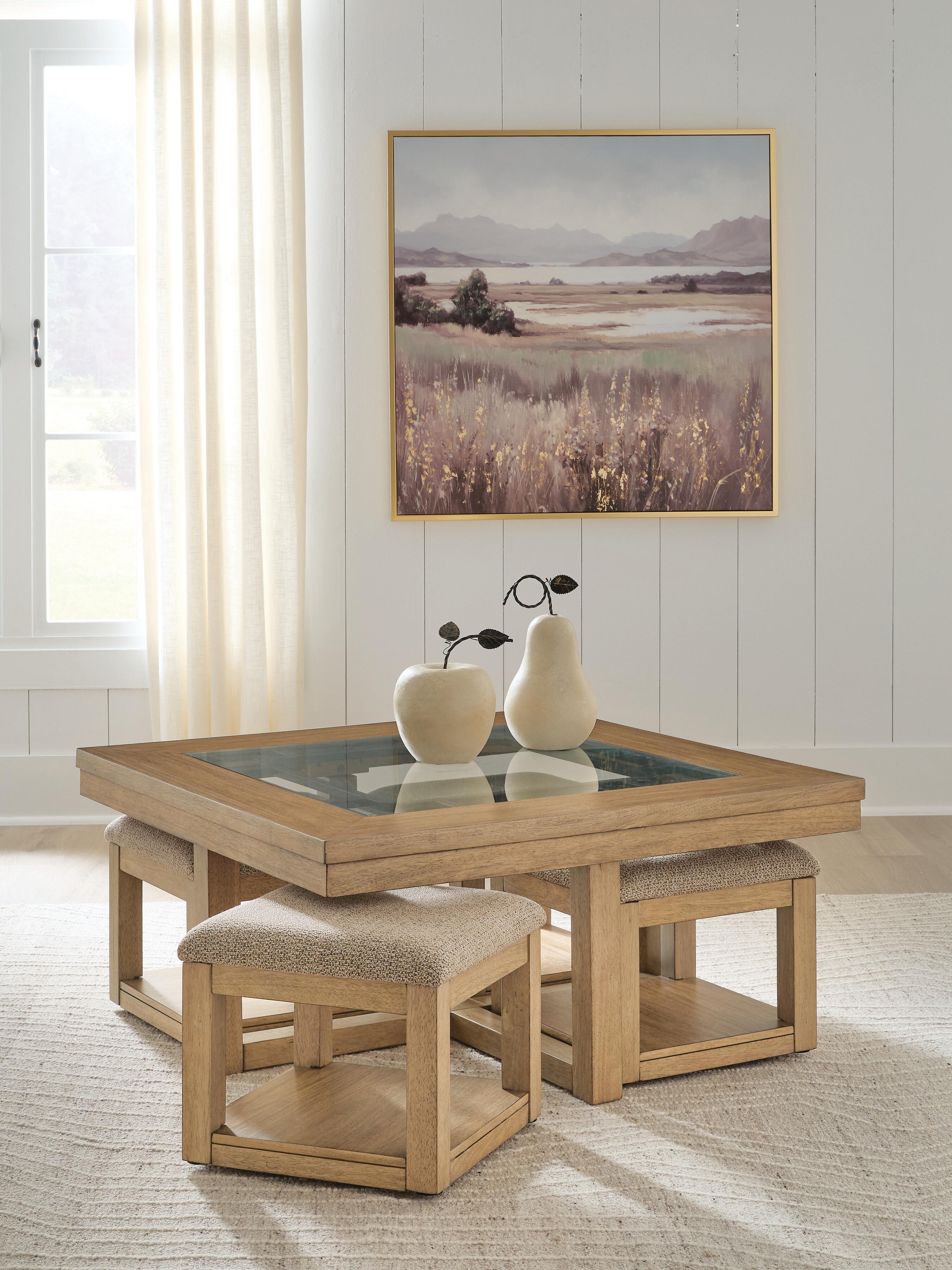 Wittenmyer Coffee Table with 4 Stools (Set of 5), , large