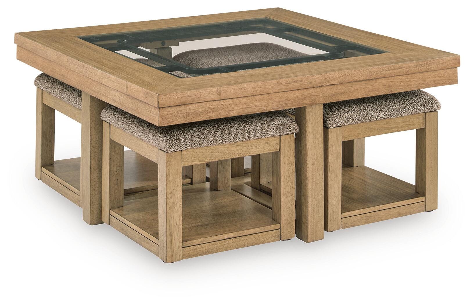 Wittenmyer Coffee Table with 4 Stools (Set of 5), , large