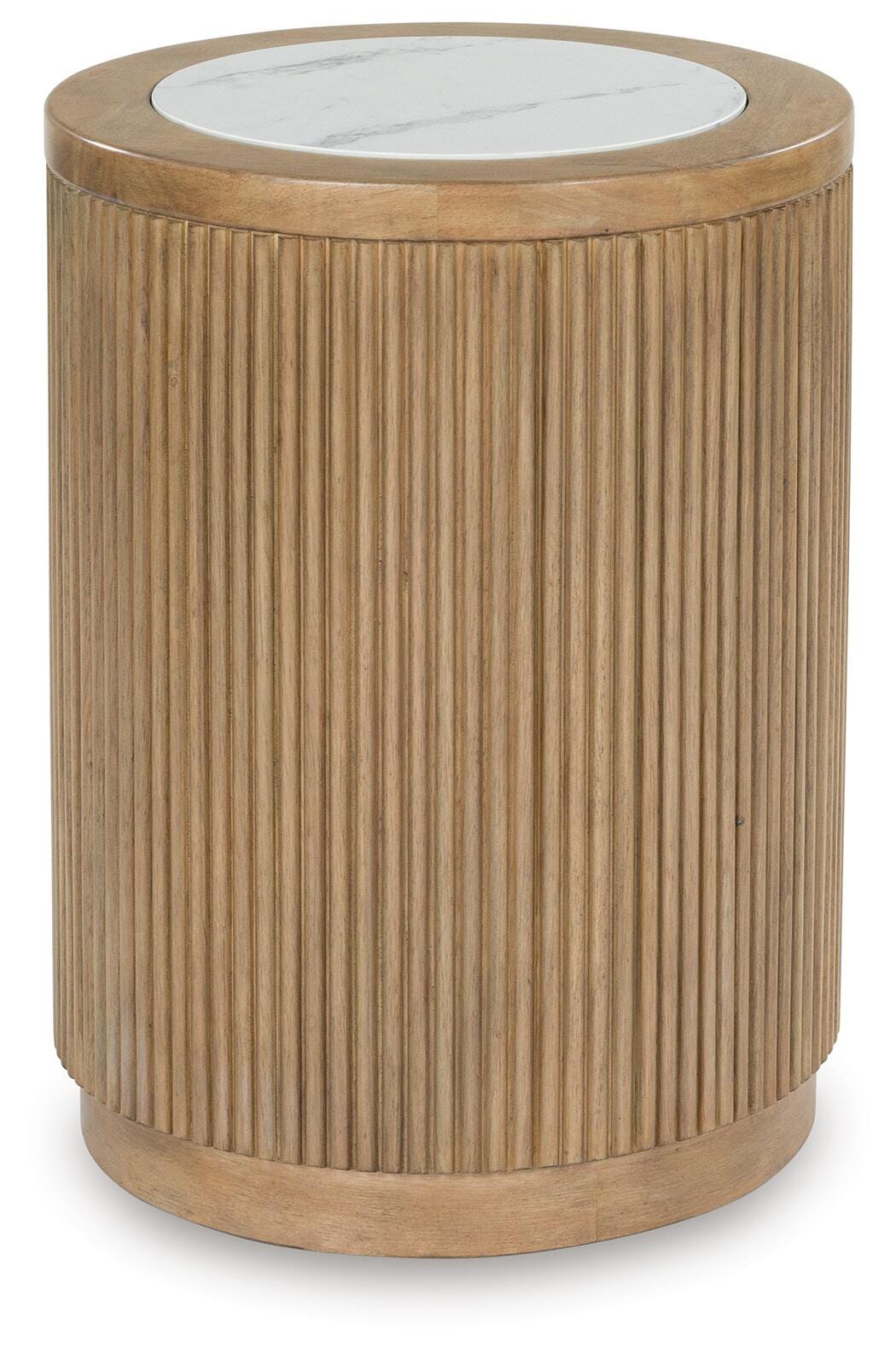 Camdill End Table, Light Brown/White, large