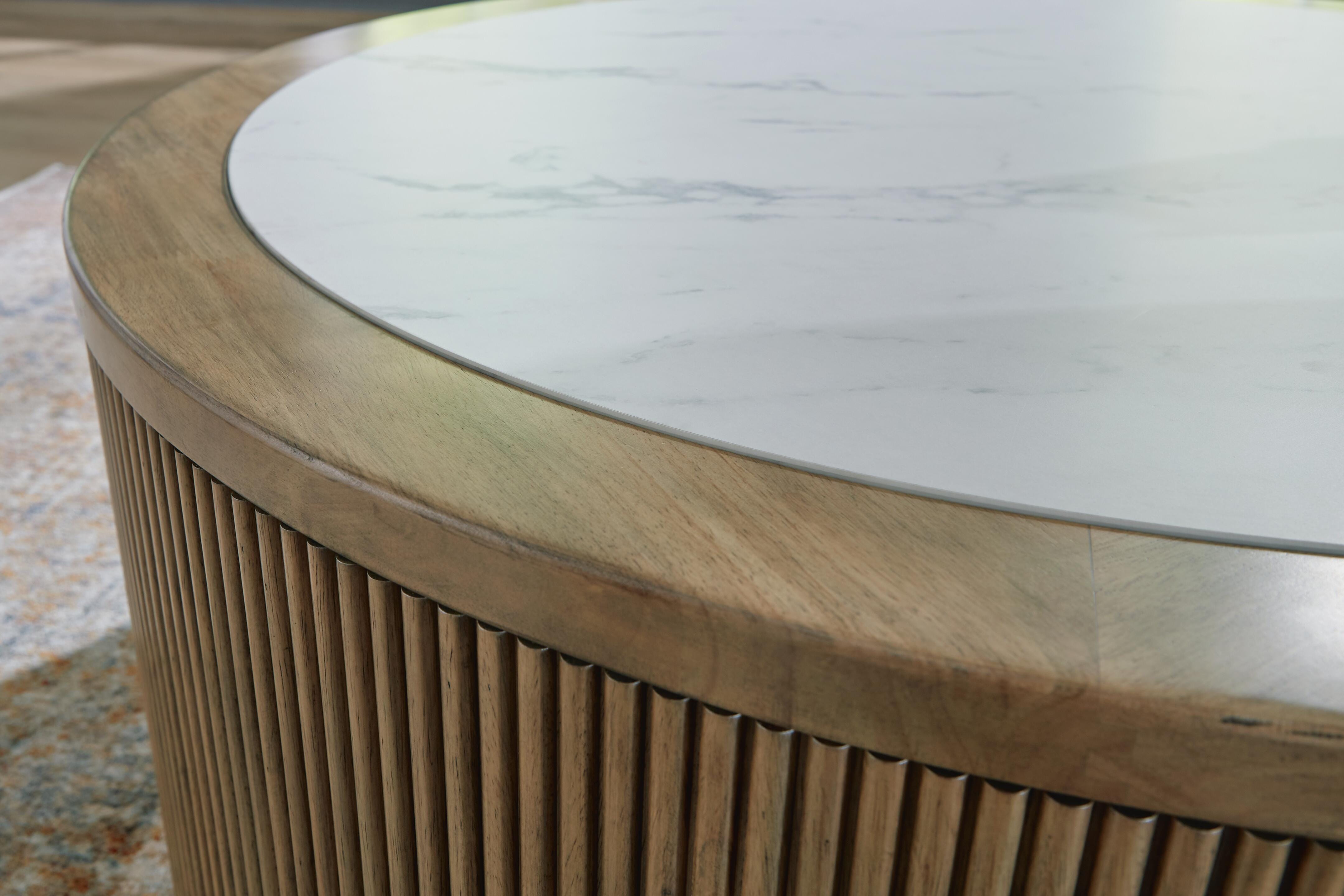 Camdill Coffee Table, Light Brown/White, large