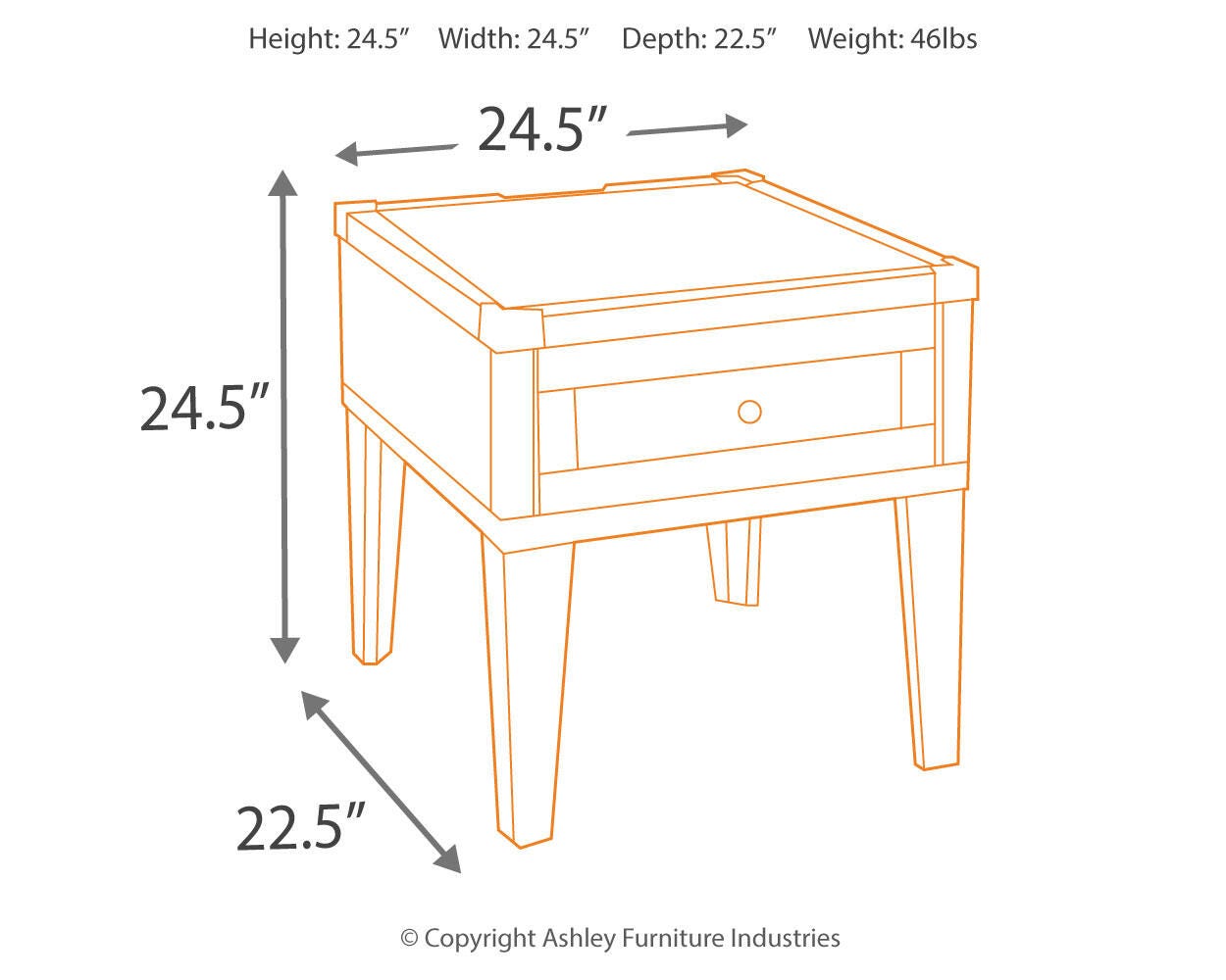 Todoe End Table with USB Ports & Outlets - image 4