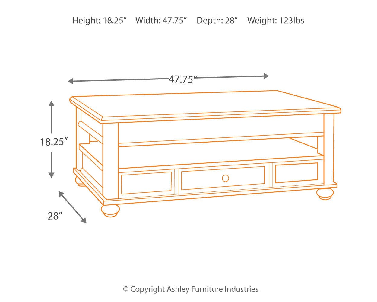 Barilanni Coffee Table with Lift Top, , large