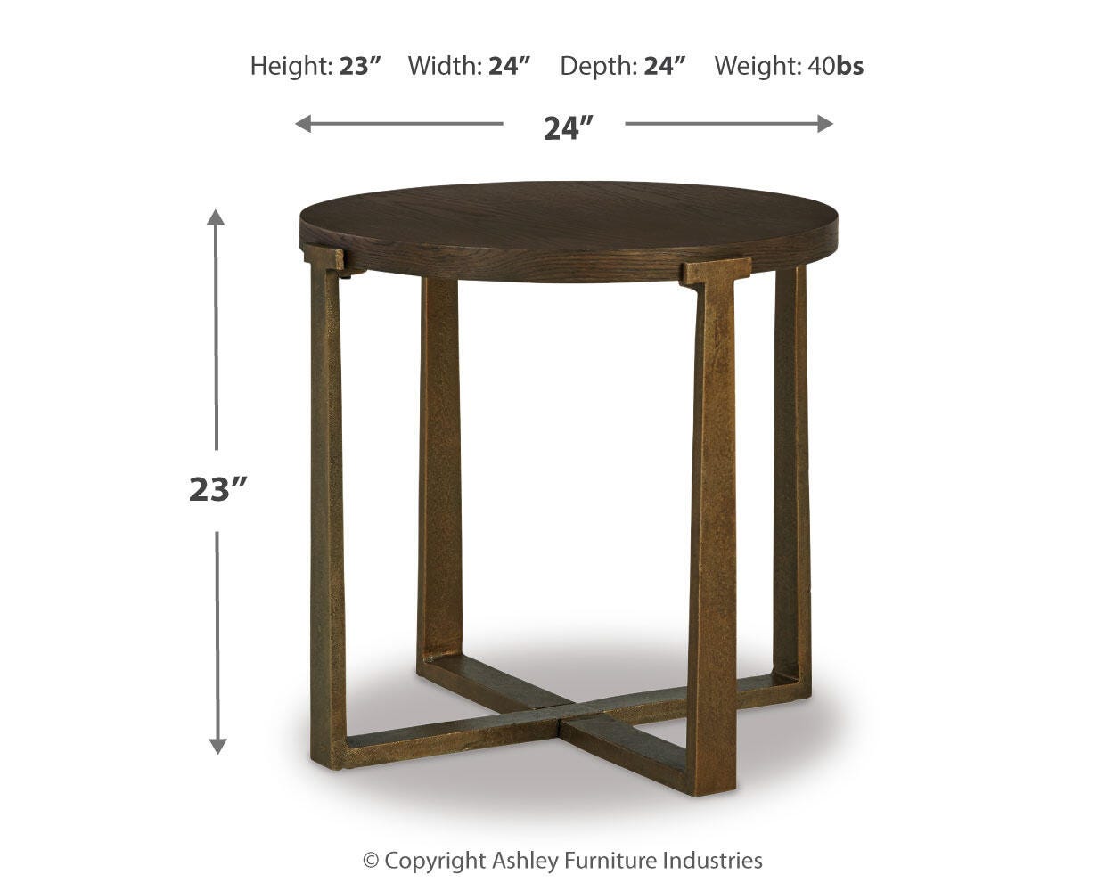 Balintmore End Table, Brown/Gold Finish, large